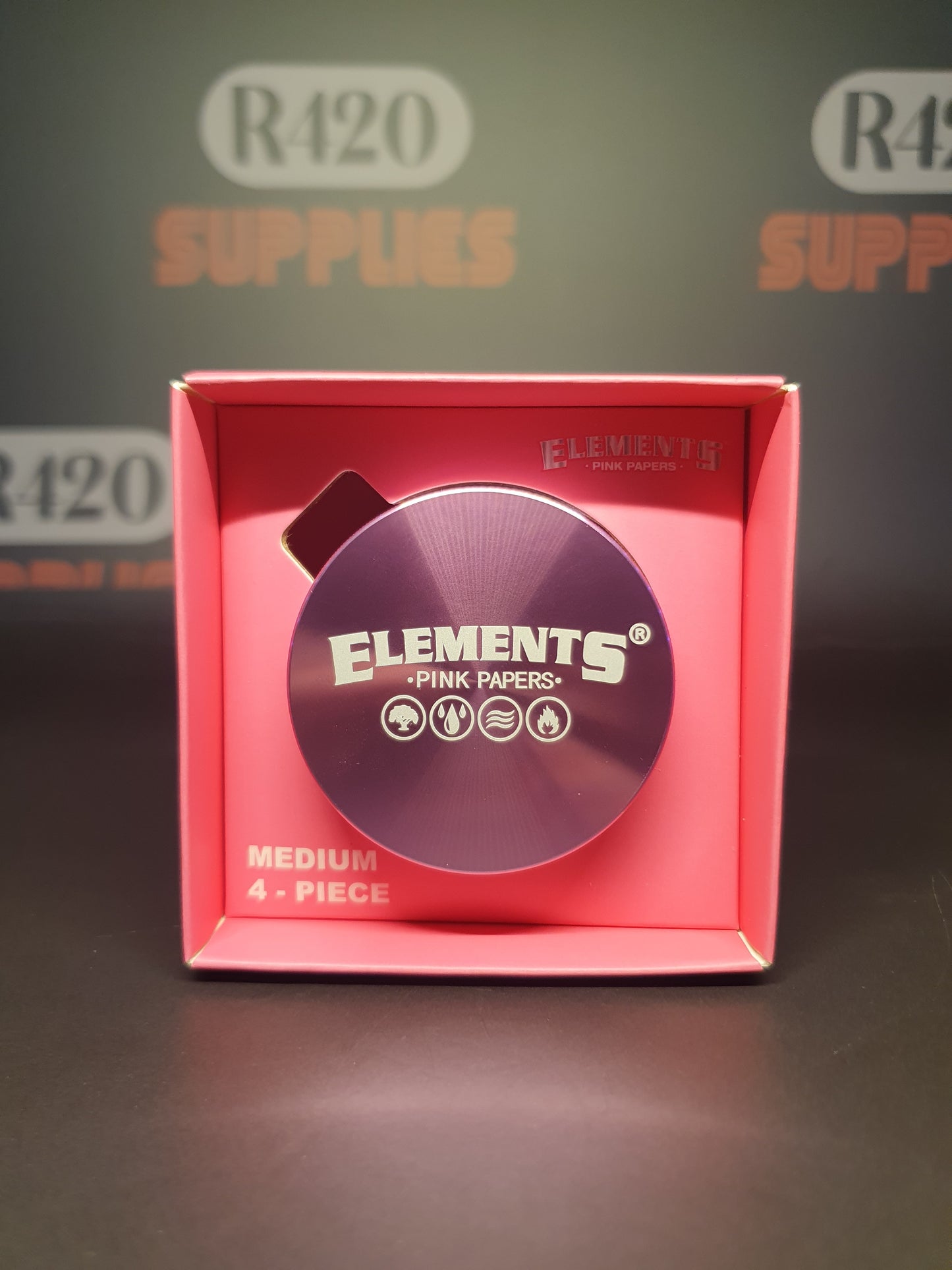 Elements Roze Aluminium Metalen Grinder - 4-Delig - Medium 55mm