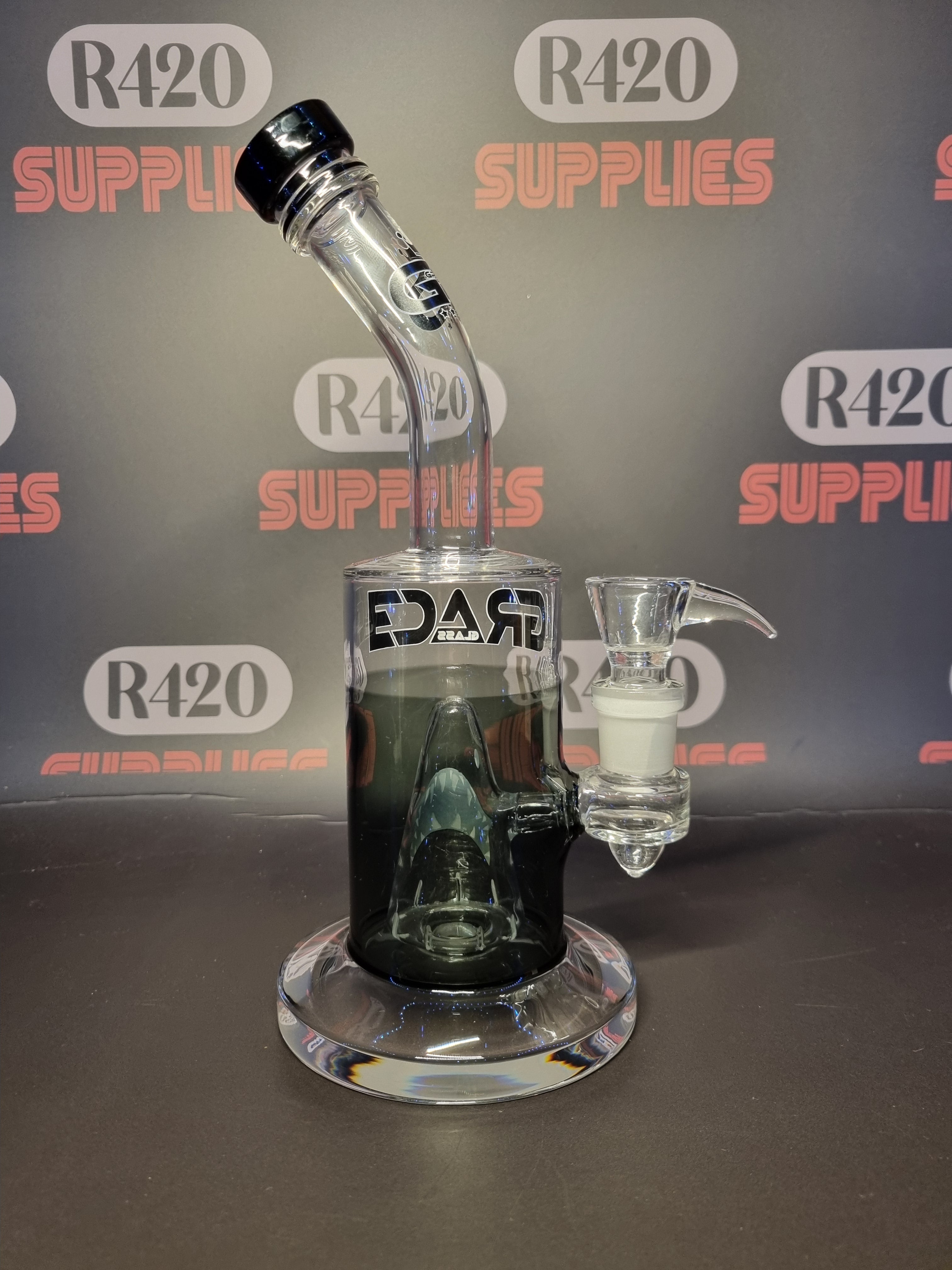 Grace Glass - Shark Attack Bong - Smoky Grey - H: 28cm