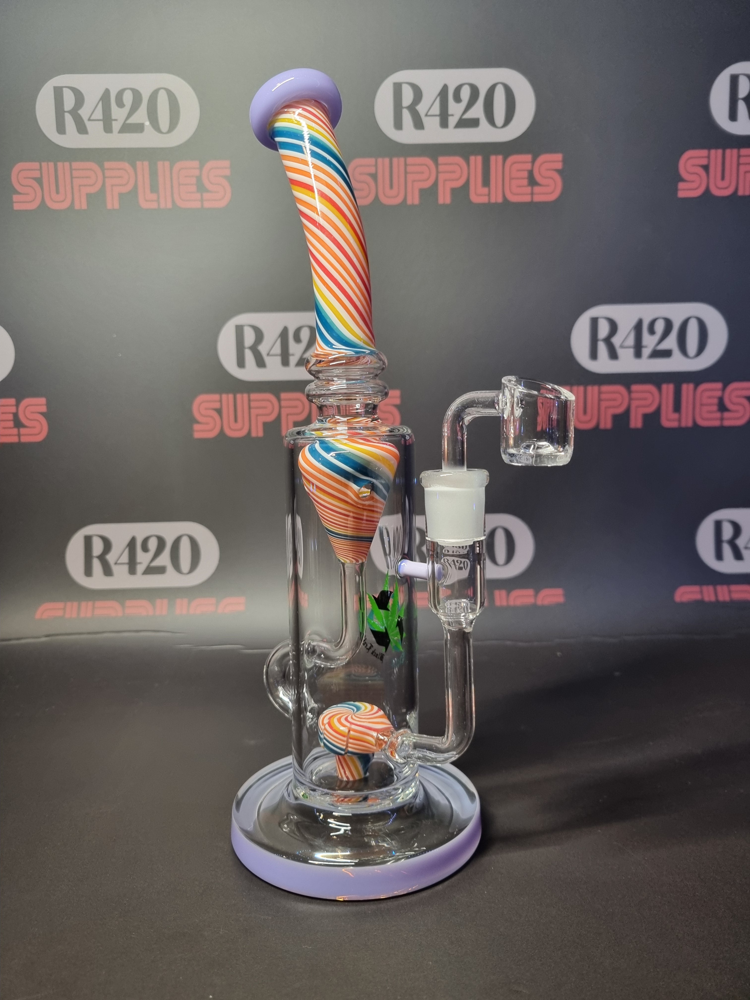 Black Leaf - Recycler Glass Dab Rig - H290mm