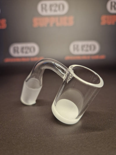 Quartz Banger - 18mm / 90° Male Fitting - Flat Bottom Bucket - White