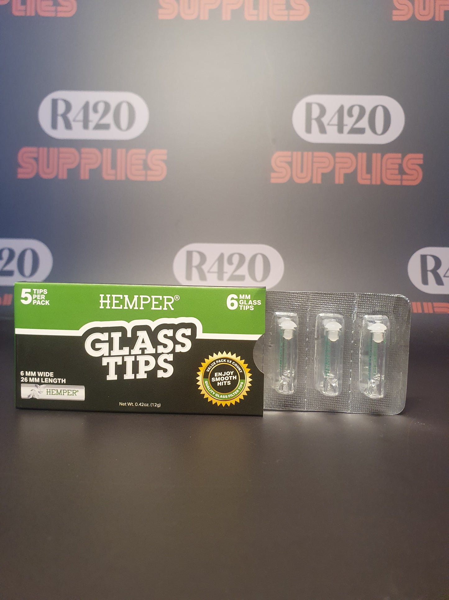Hemper Glass Tip - Round 6mm - 5 Pack