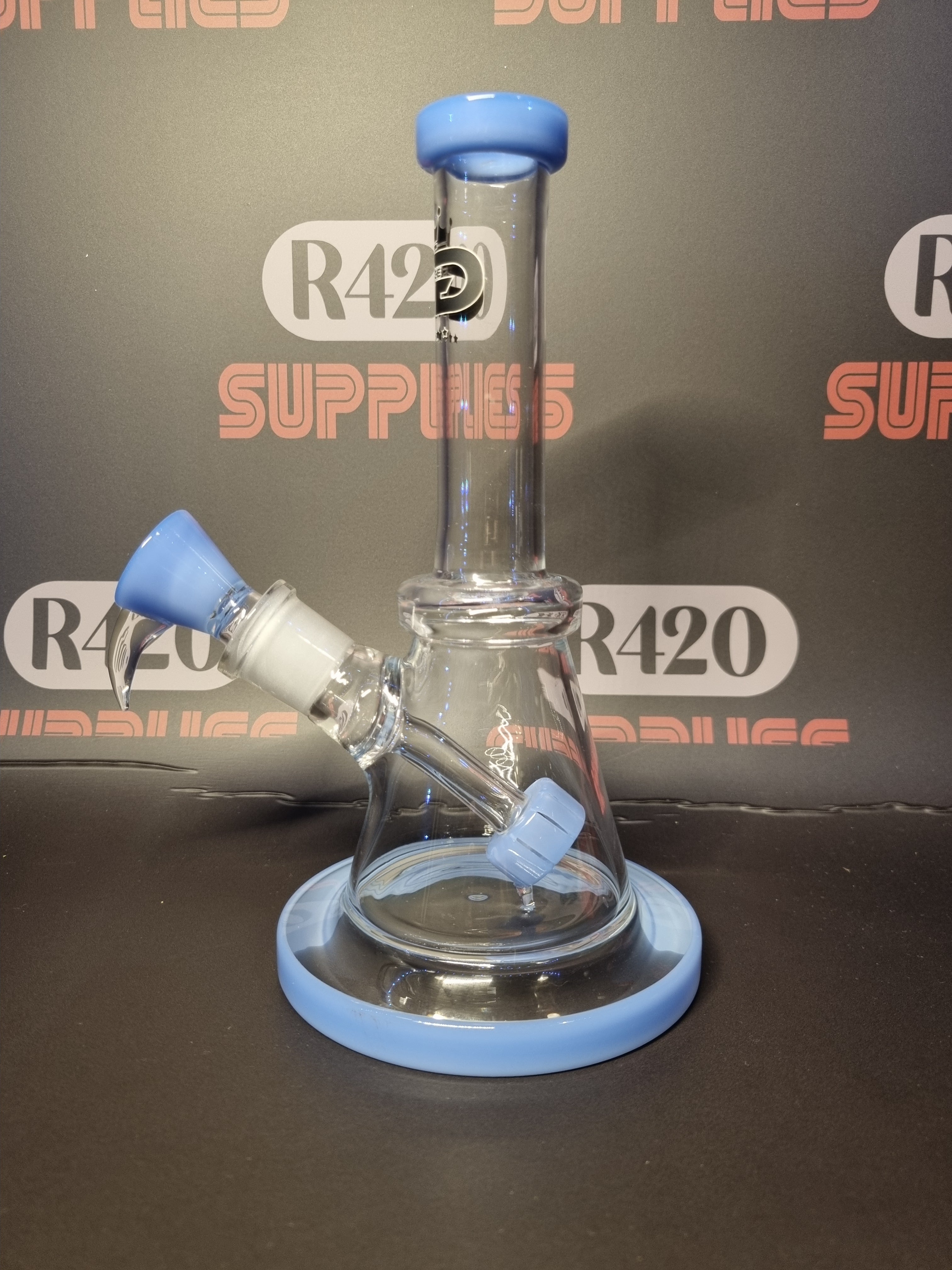 Grace Glass - Mini Beaker Style Bong -Blue - H: 21cm
