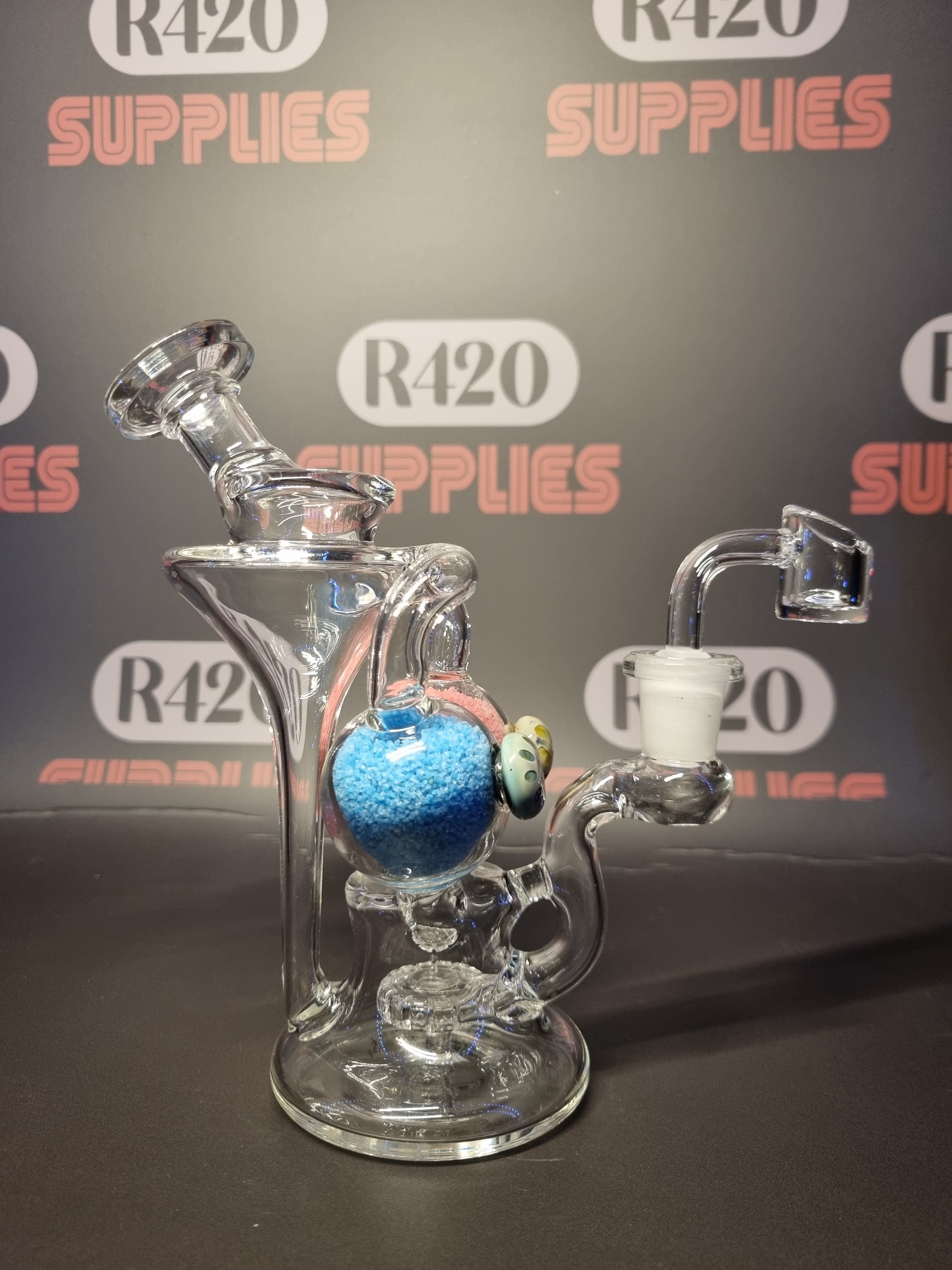 Black Leaf - Glass Dab Rig - H170mm - Glow In The Dark