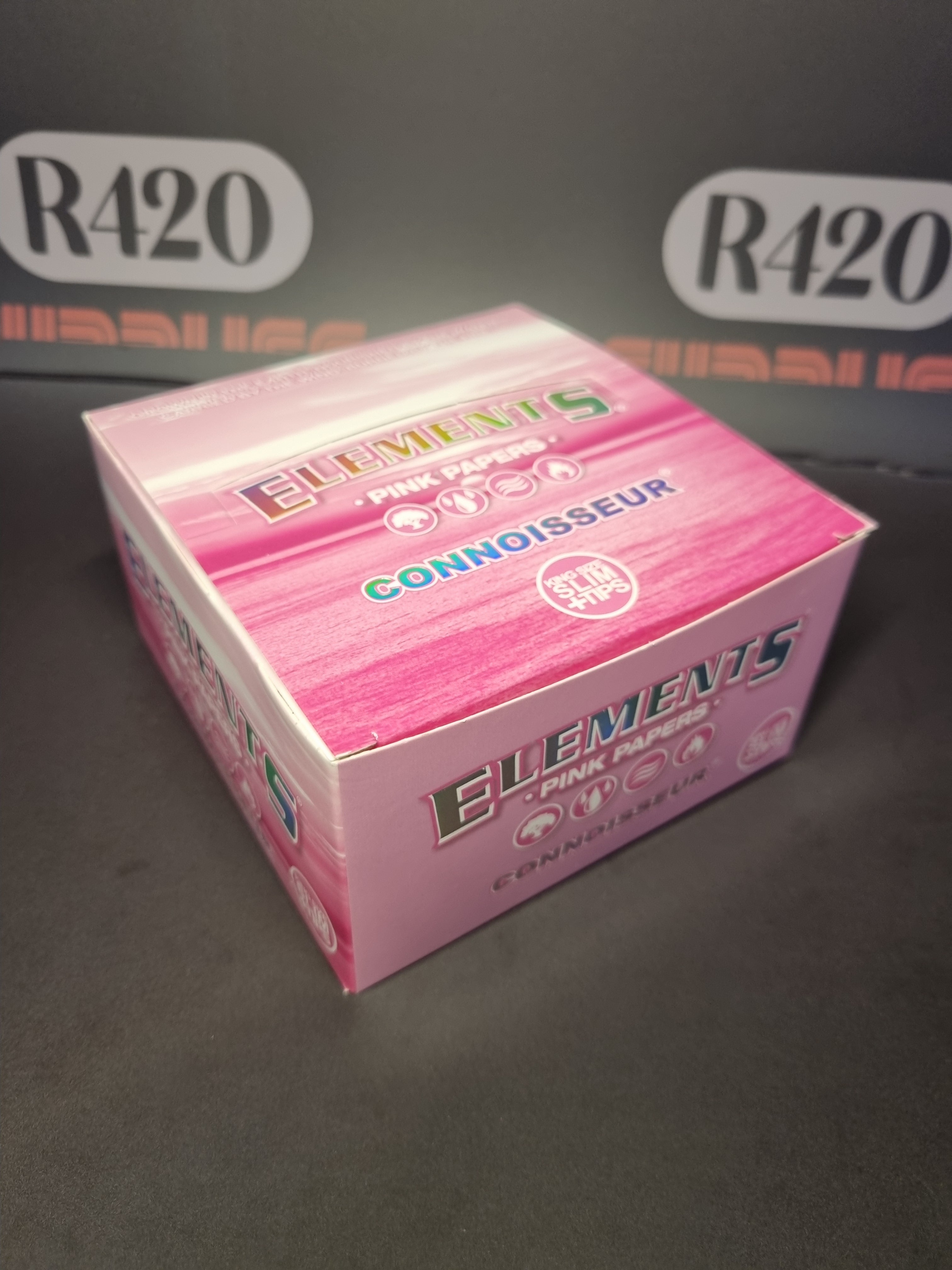 Elements Pink Kingsize Slim Connoisseur - Ultra Thin Papers and tips