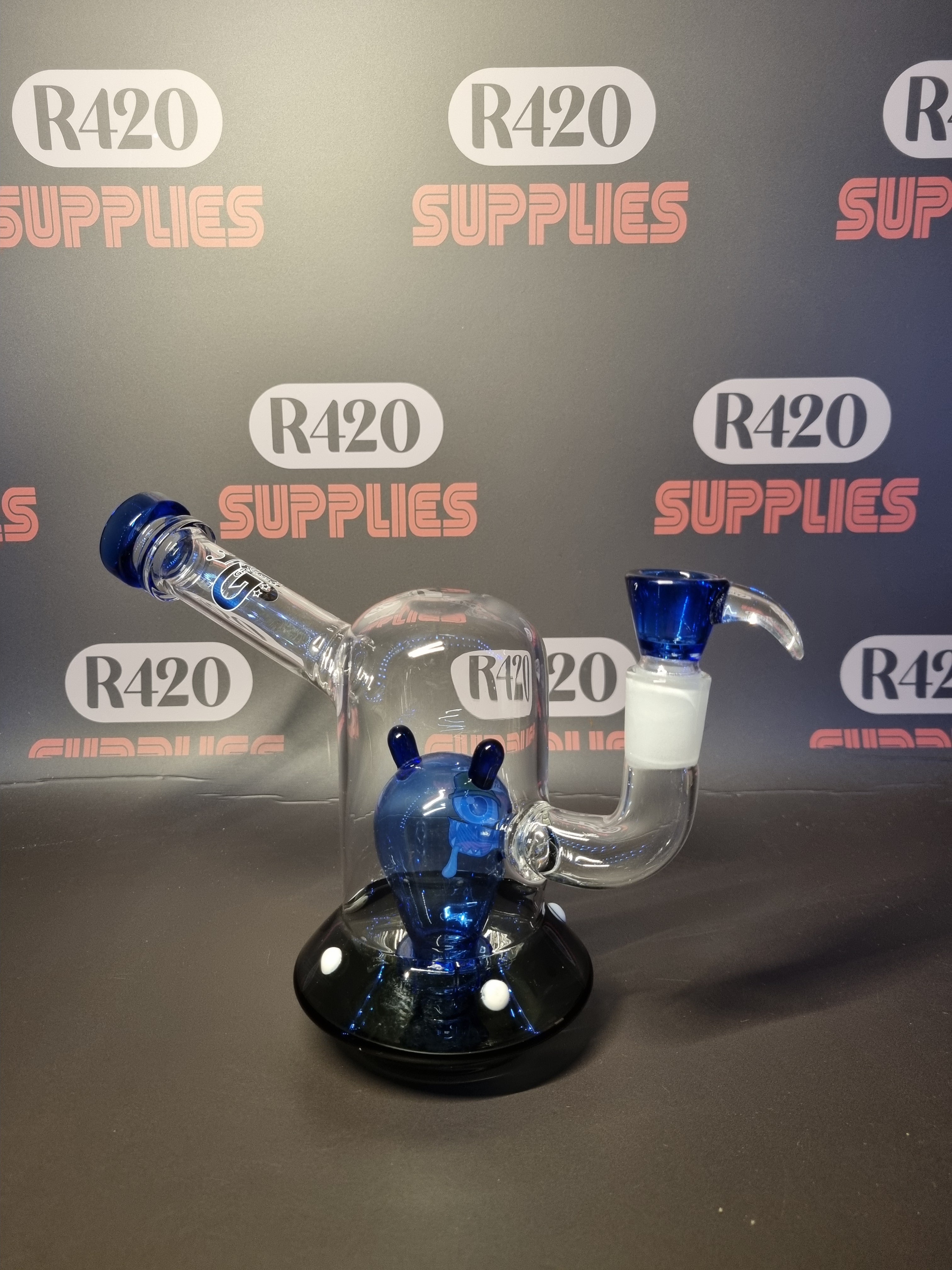 Grace Glass - Alien Spaceship Bong - Blue- H: 18cm