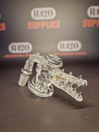 Quartz Slurper- 14mm / 90° Male Fitting - Crocodile Design - Clear