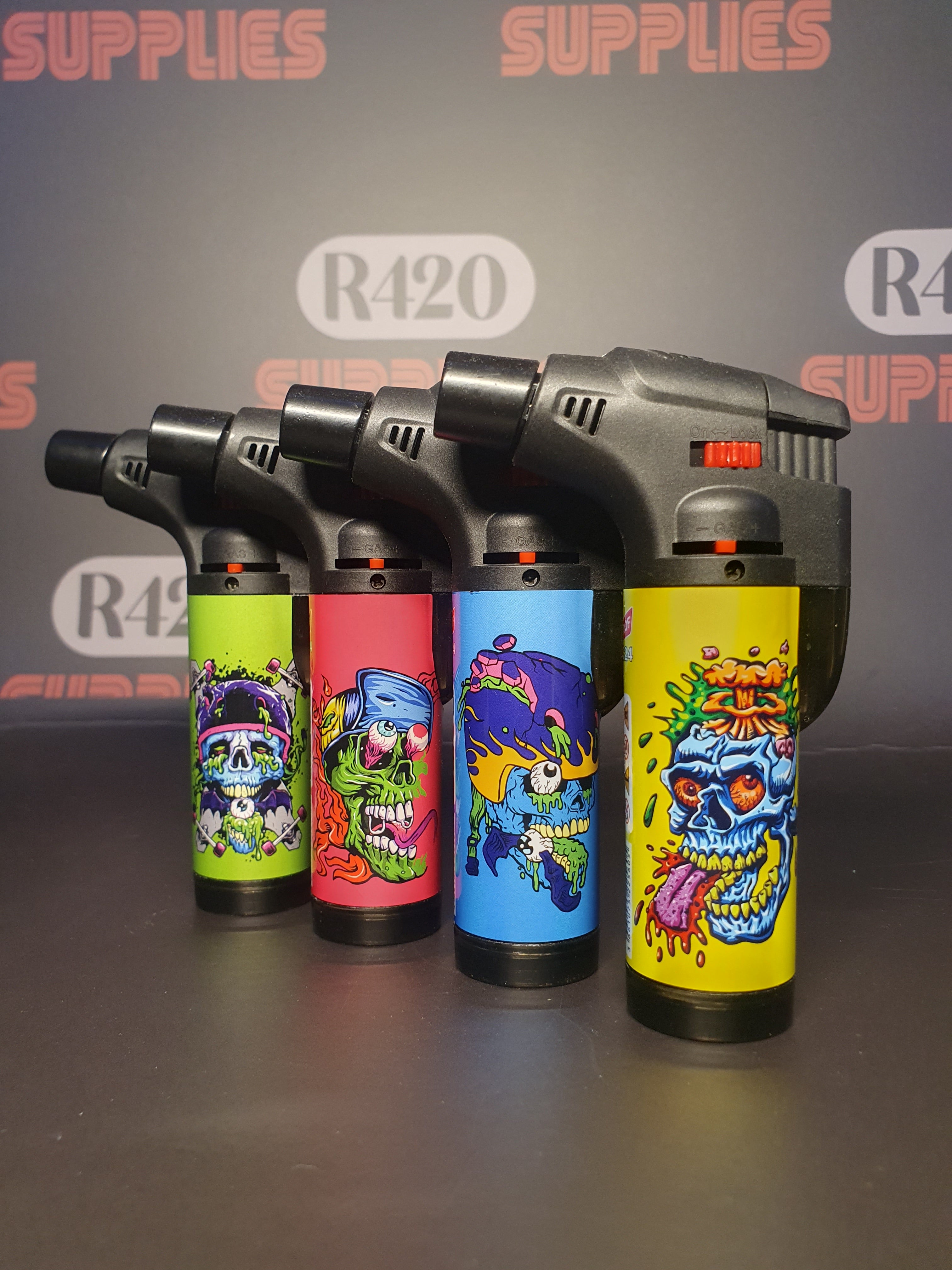 Jet Torch Lighter - Crazy Skulls
