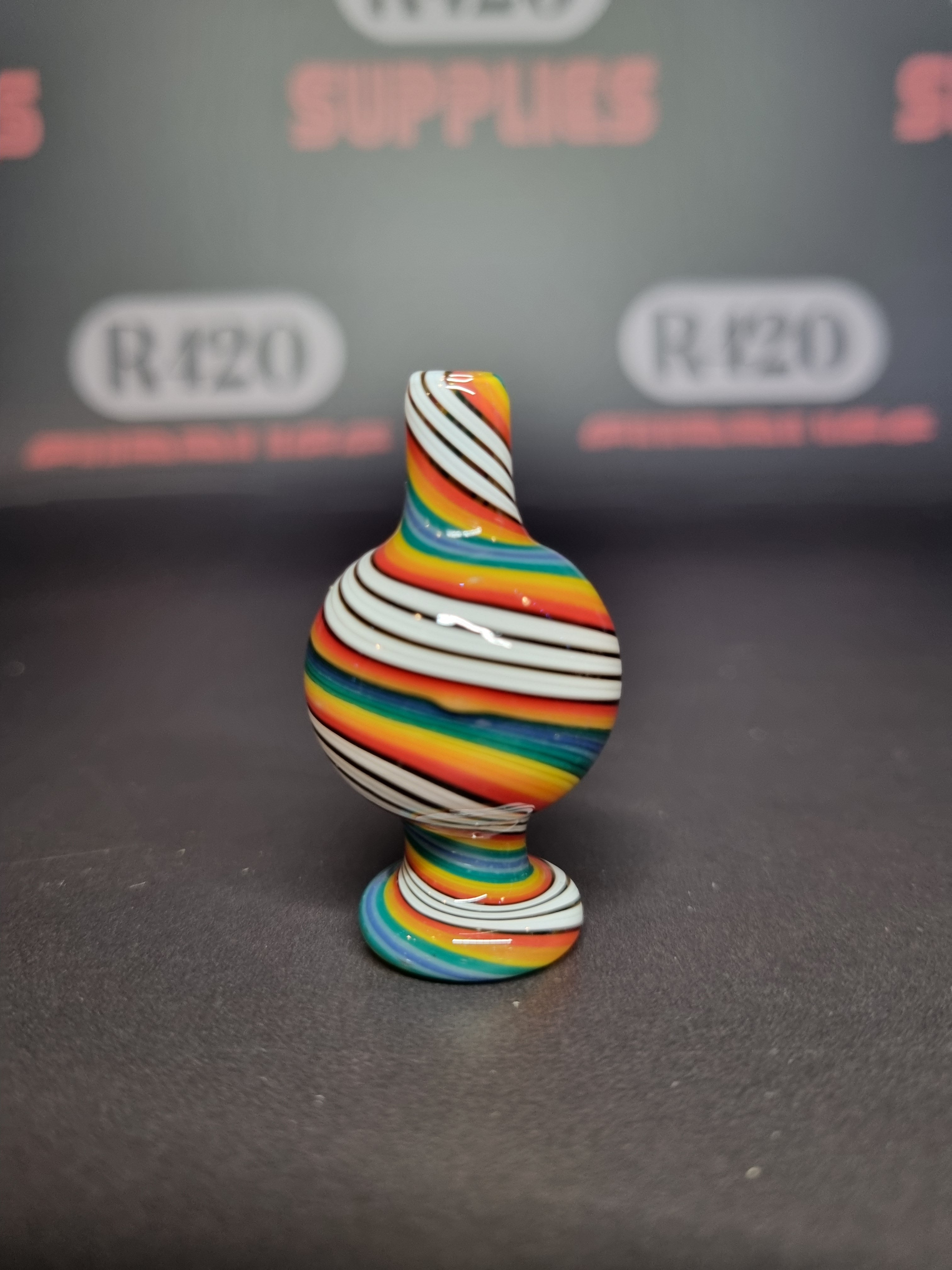 Glass Carb Cap - Spiral Design - Mixed Colours