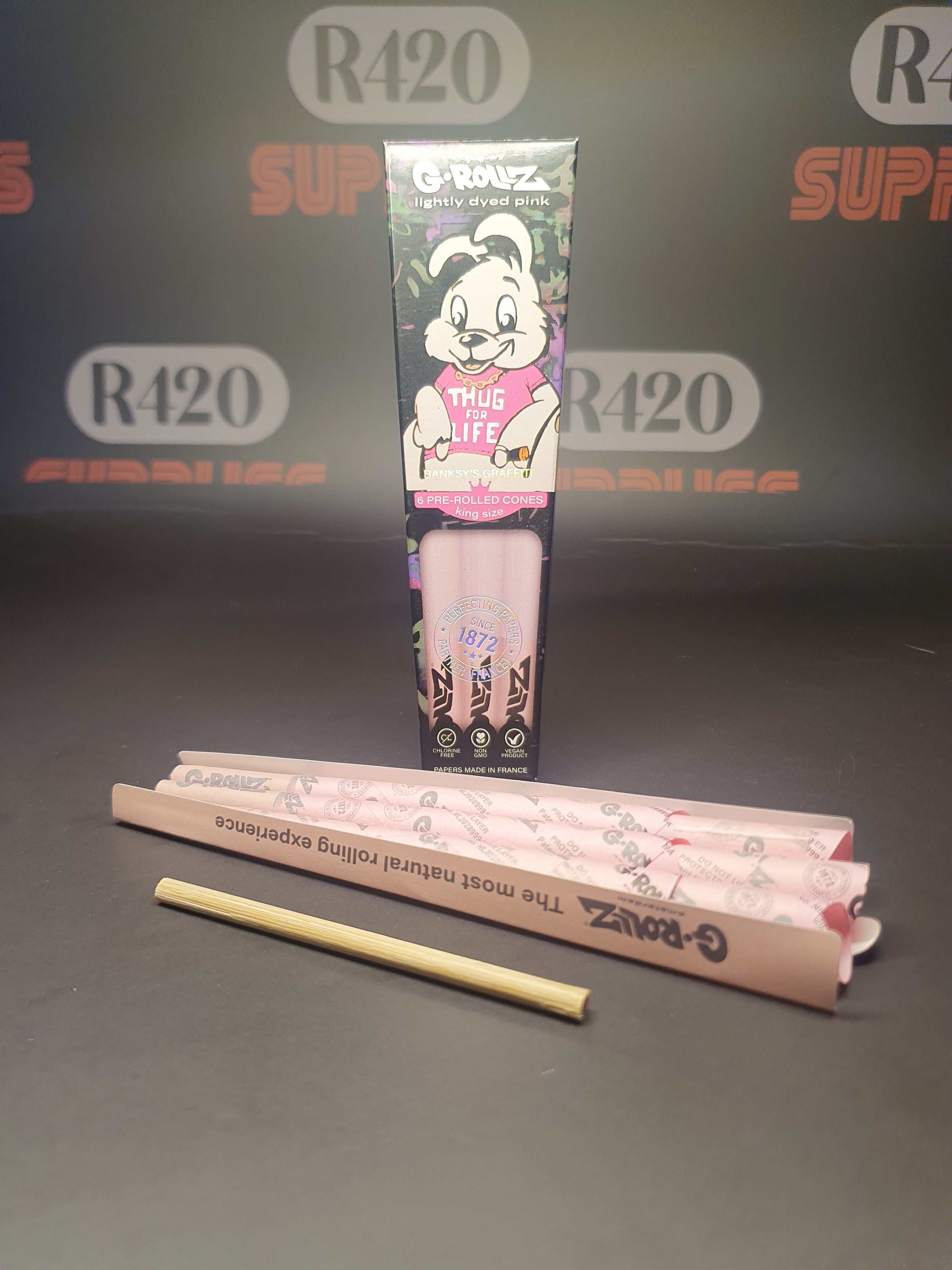G-Rollz - Banksy - Kingsize Pink Cones - 6 Pk