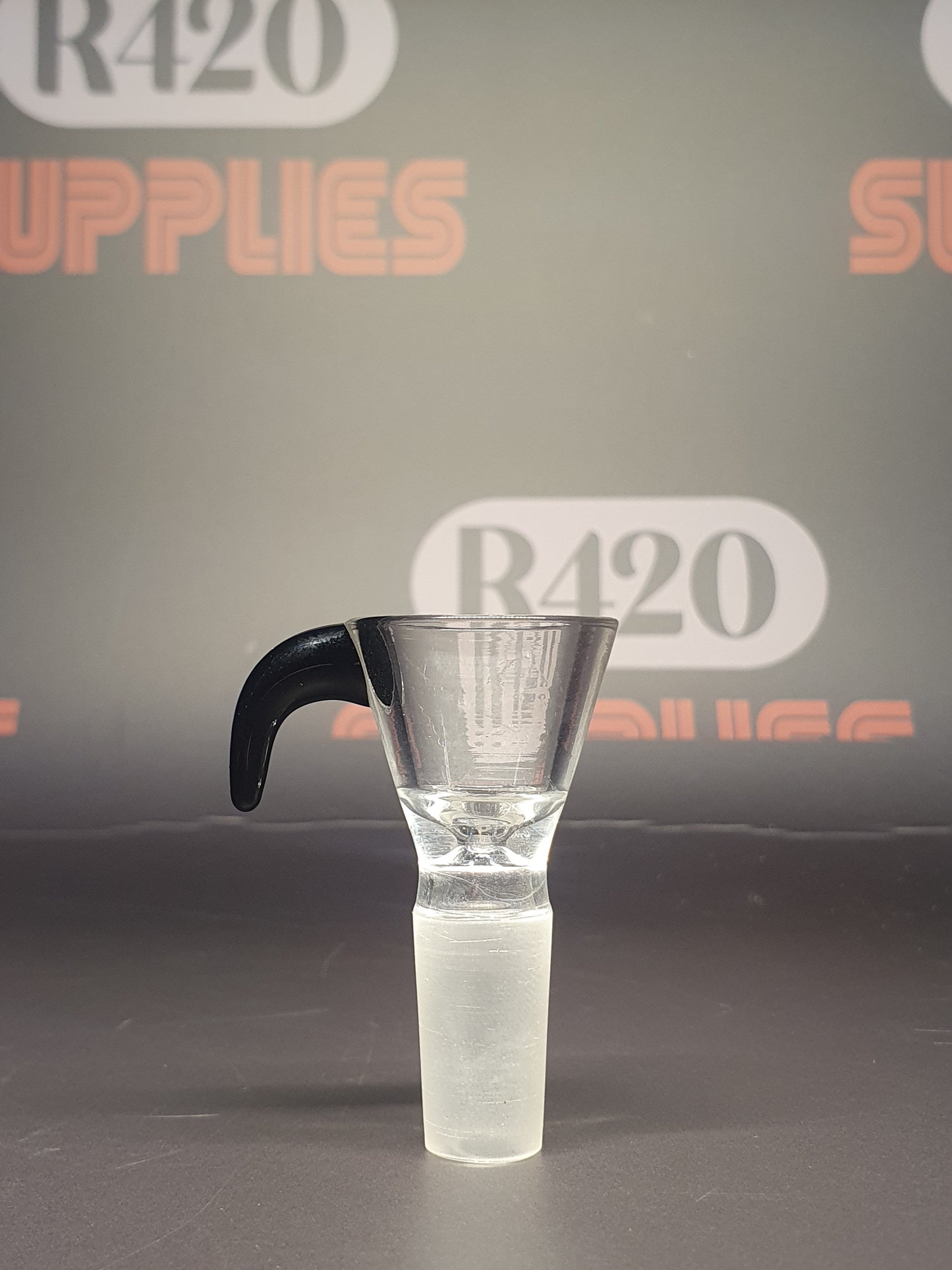 Glass Bowl with Pull Handle - 14mm Male - Black