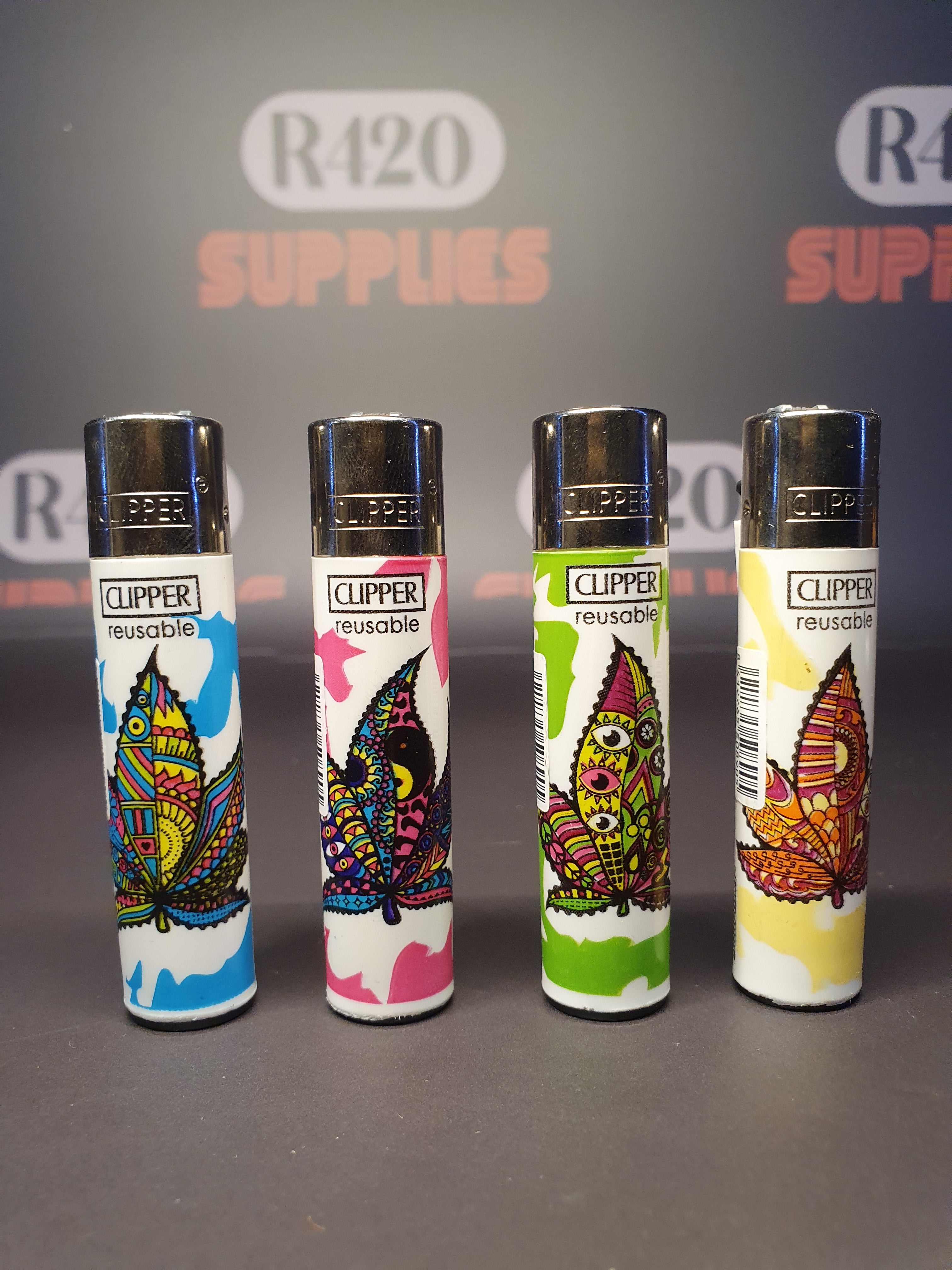 Clipper Lighter - Trippy Leaves #1