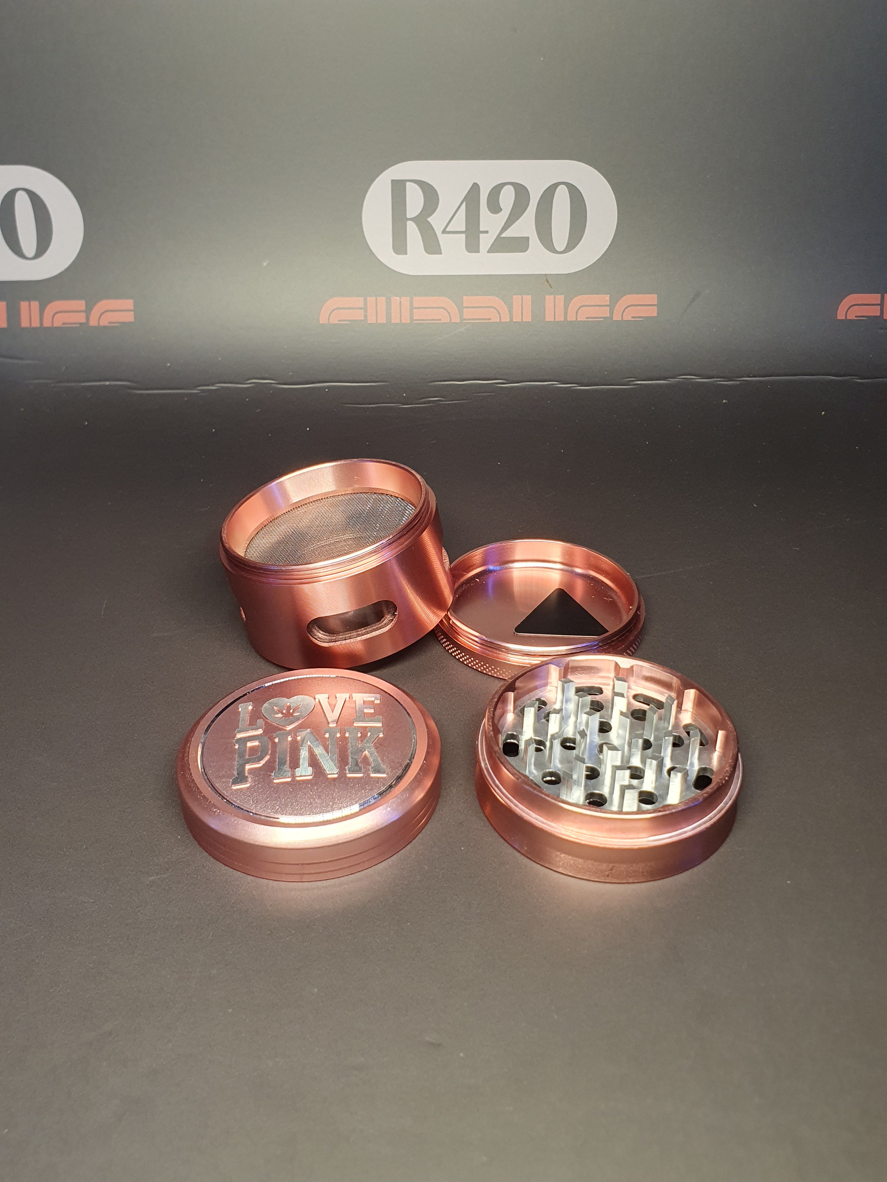 Love Pink Metal Grinder - Rose Gold - 63mm - 4 Part