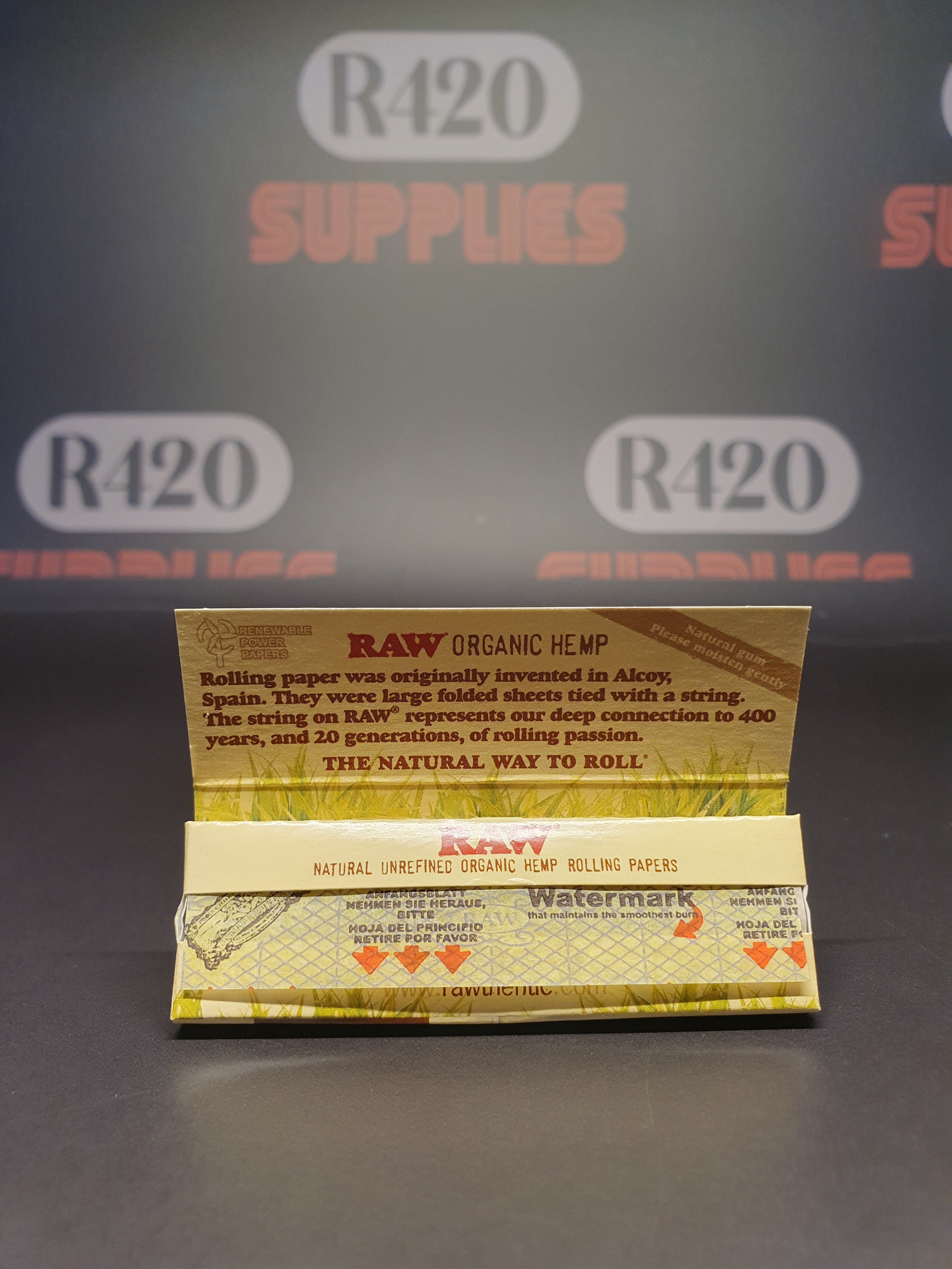 RAW Organic Hemp Single Wide - Single Window - 50 Leaves