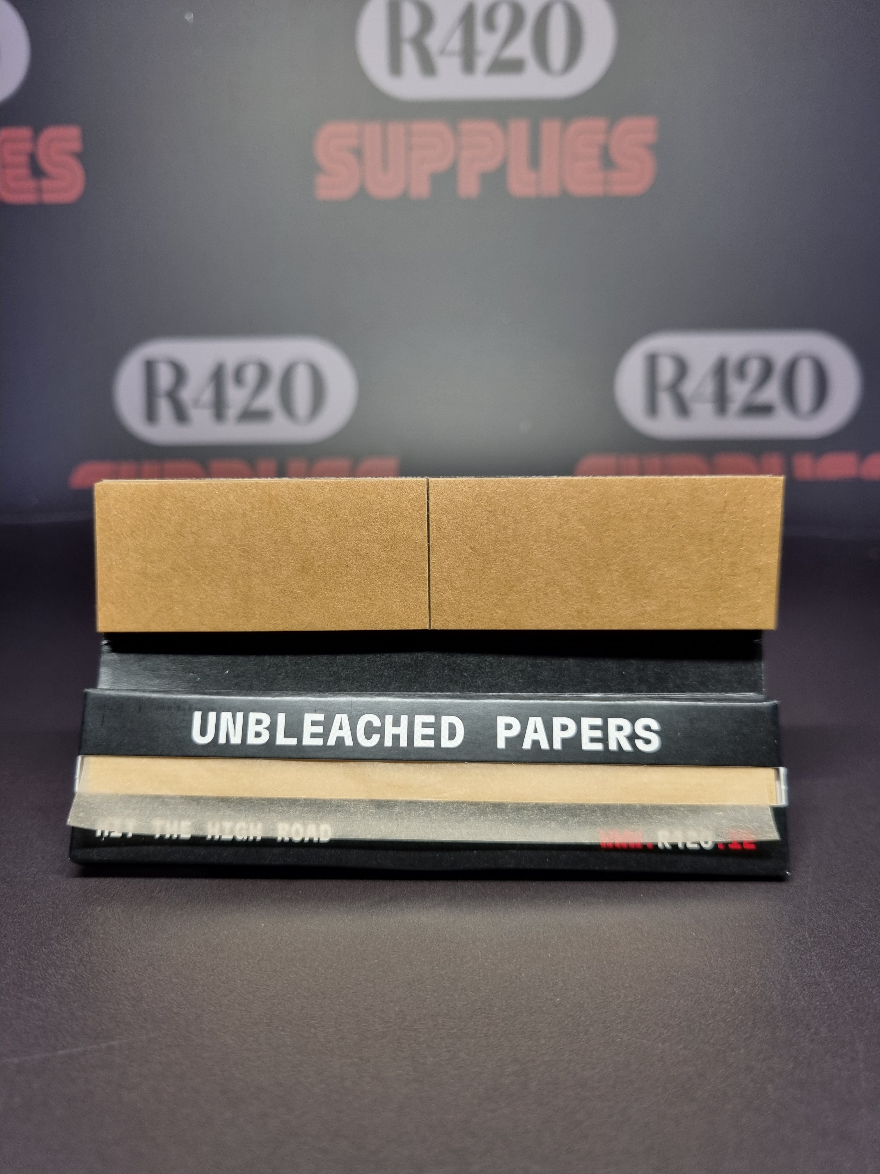 R420 Rolling Papers - Kingsize Slim + Tips - Unbleached (Brown)