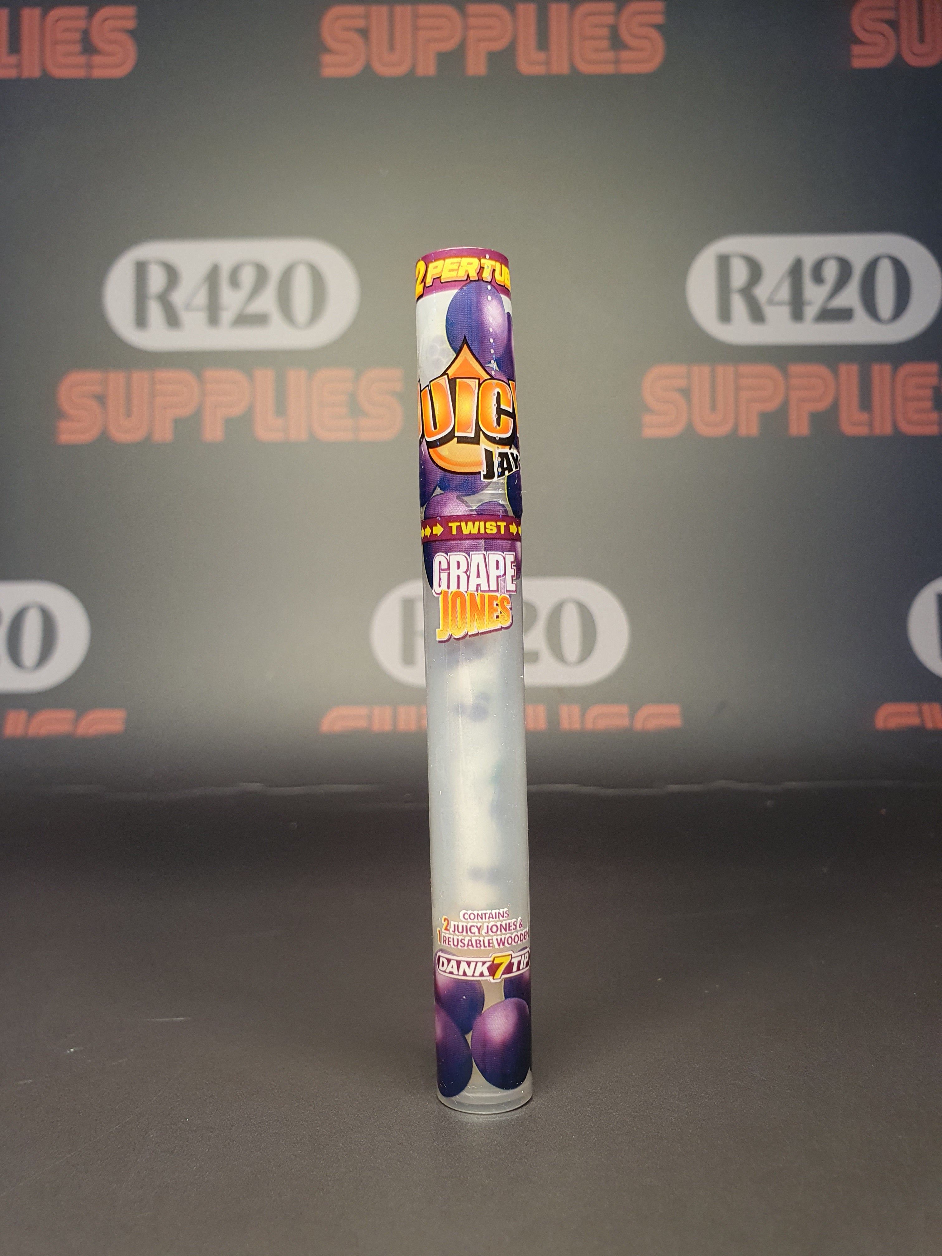 Juicy Jay's Flavoured Cones - 2 Cones & 1 Reusable Wooden Tip - Grape