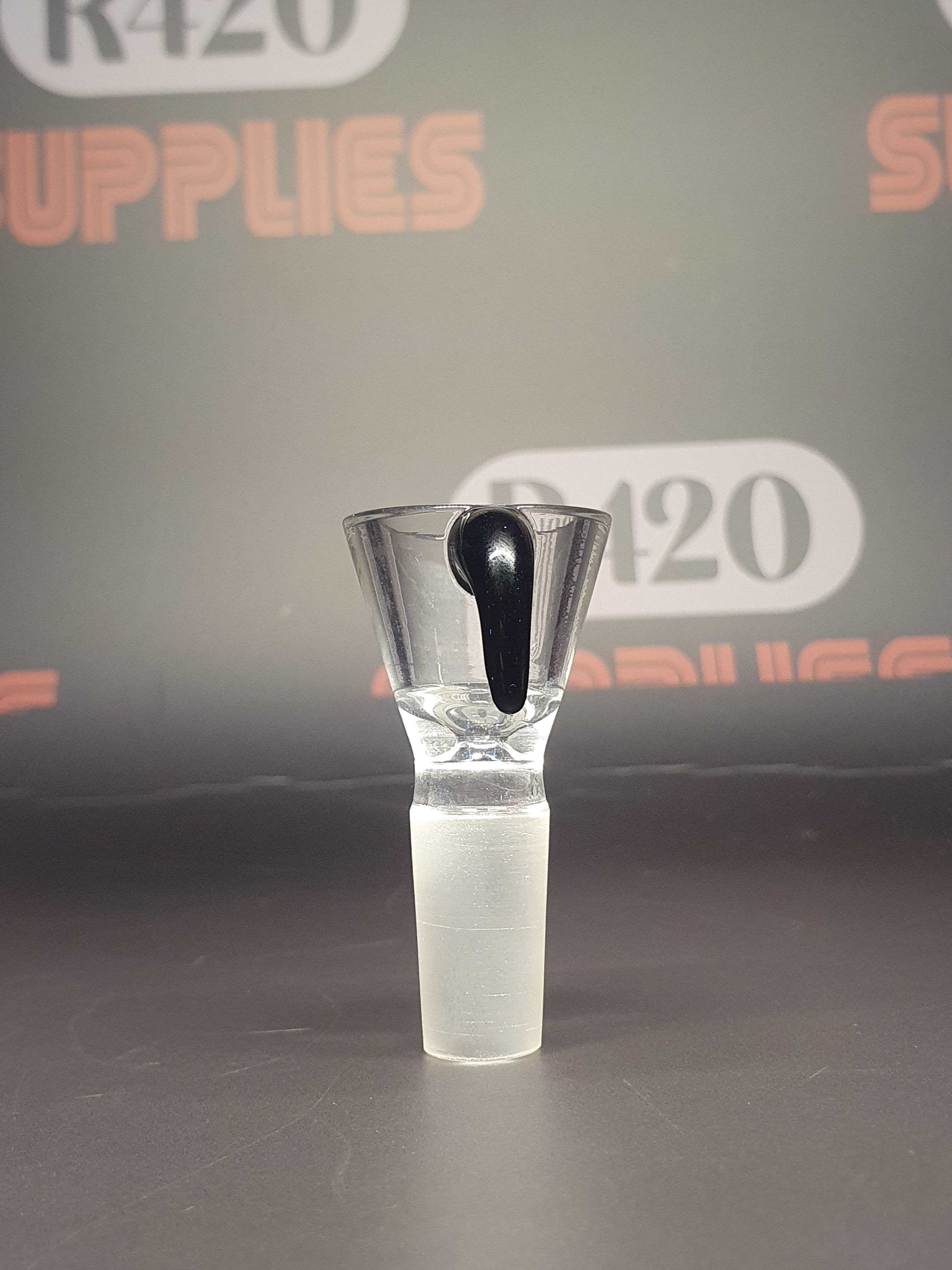 Glass Bowl with Pull Handle - 14mm Male - Black