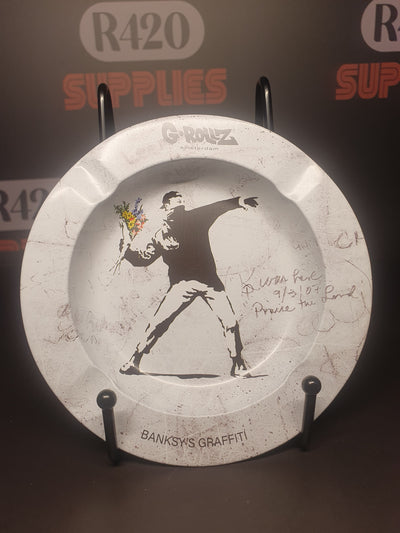 Banksy Graffiti Ashtray - "Flower Thrower"