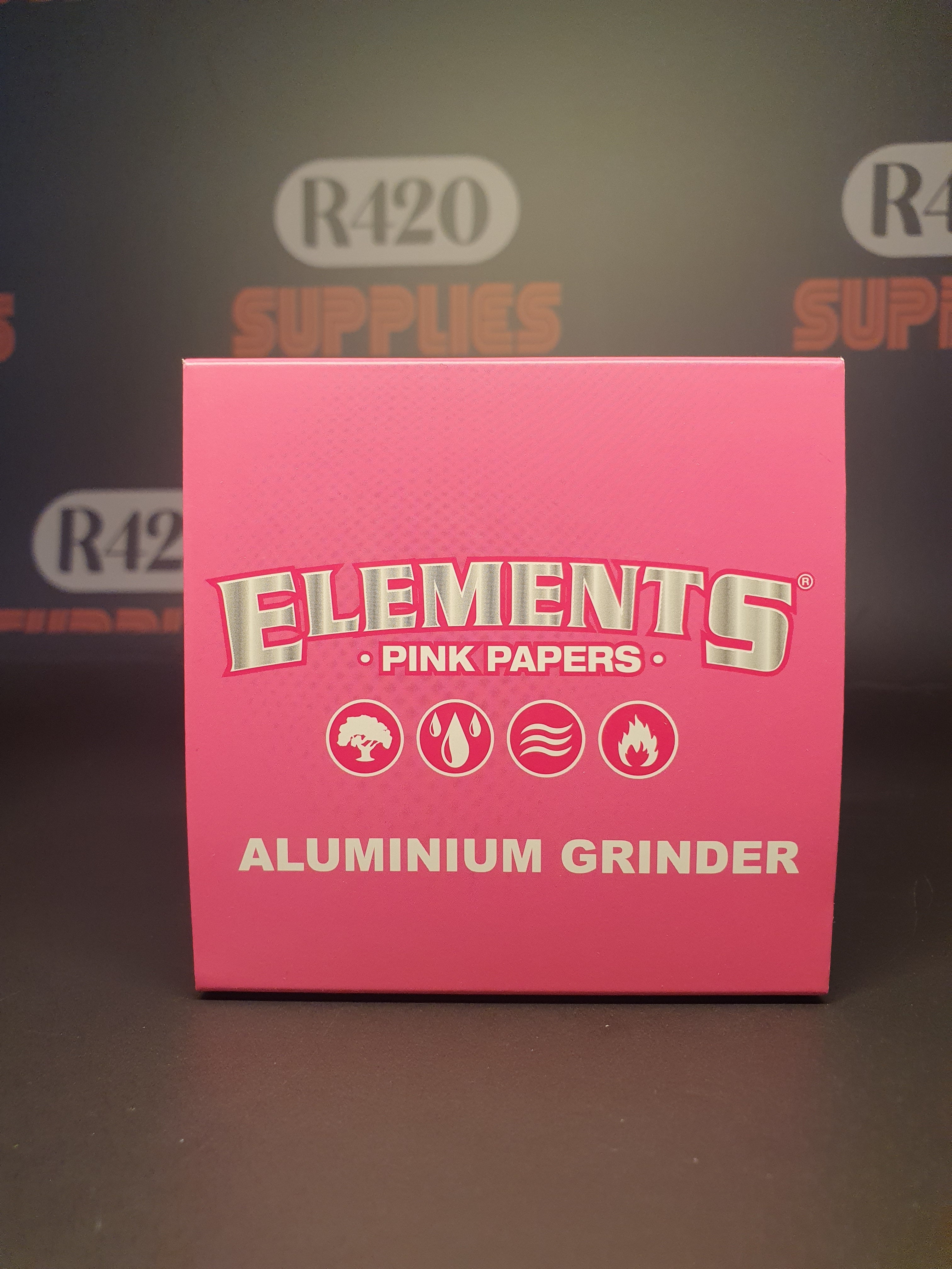 Elements Pink Aluminum Metal Grinder - 4 Part - 62mm