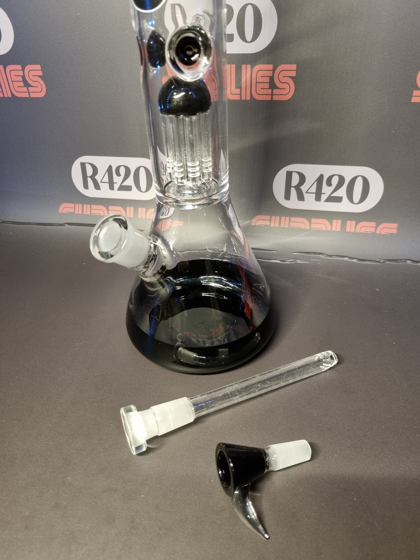 Grace Glass - Black Beaker Bong H:37cm - 5mm Thick