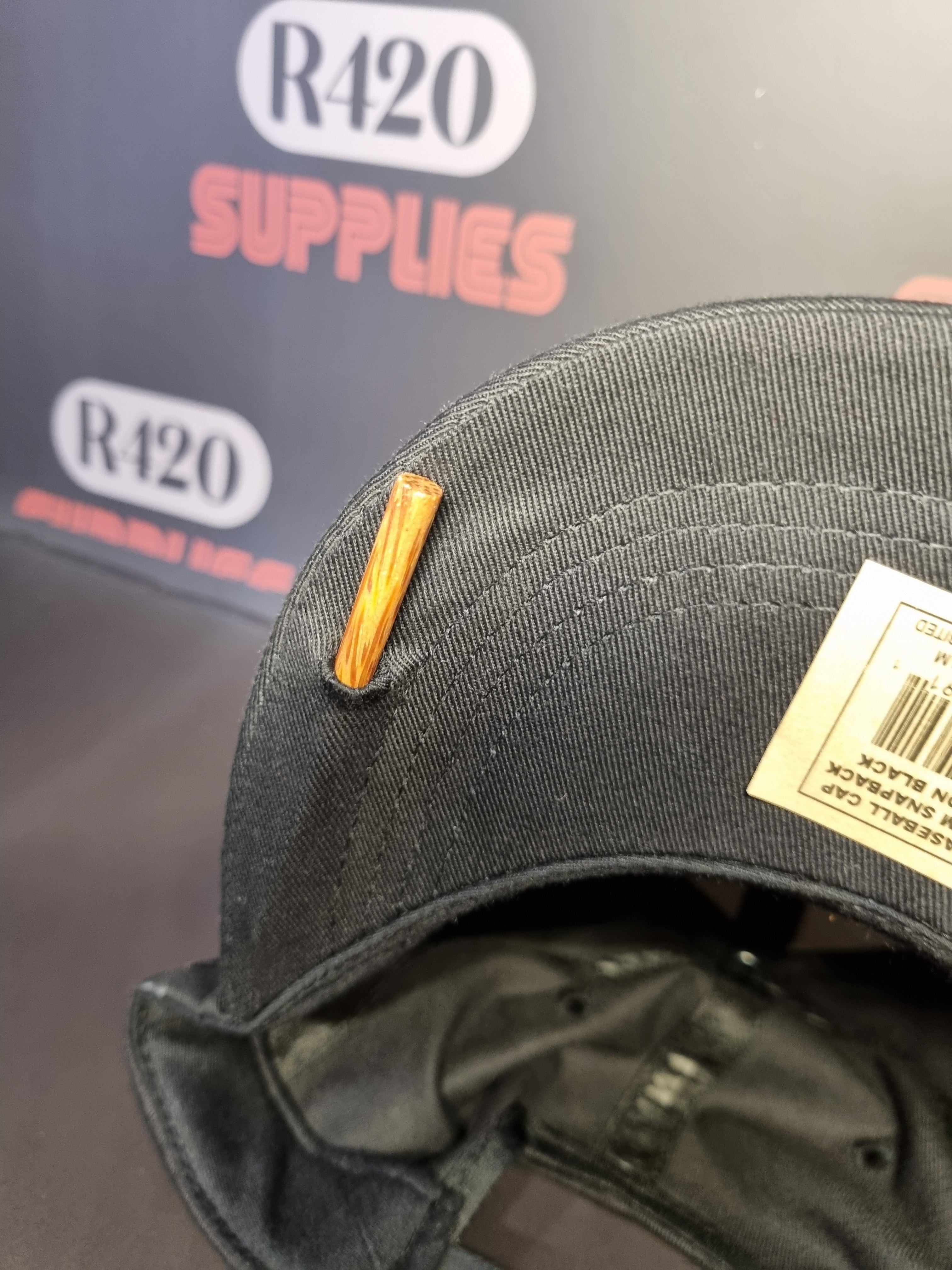 RAW Flat Snapback Poker Cap - Black on Black