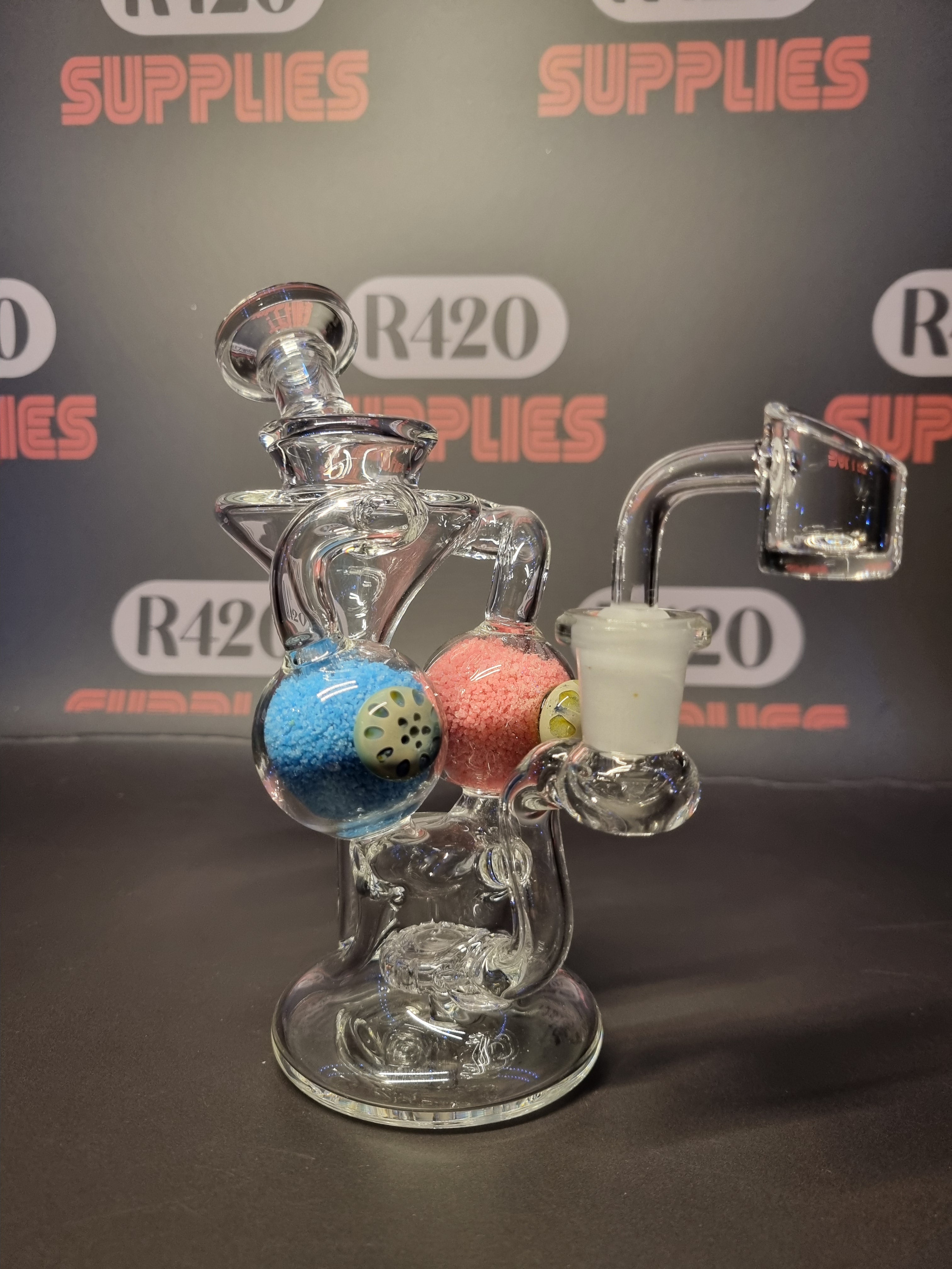 Black Leaf - Glass Dab Rig - H170mm - Glow In The Dark