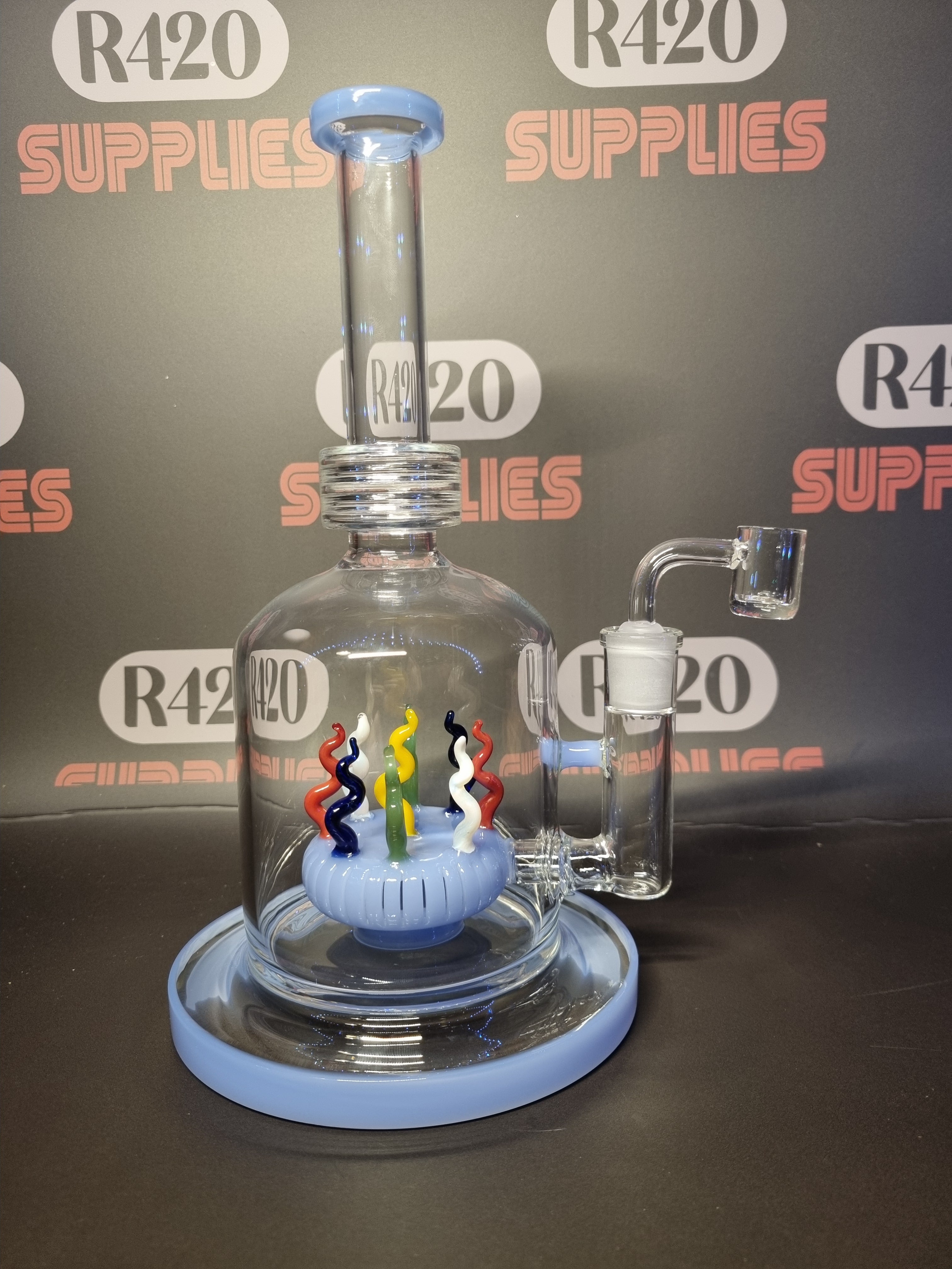 Black Leaf - Glass Dab Rig - H270mm - Coral Design