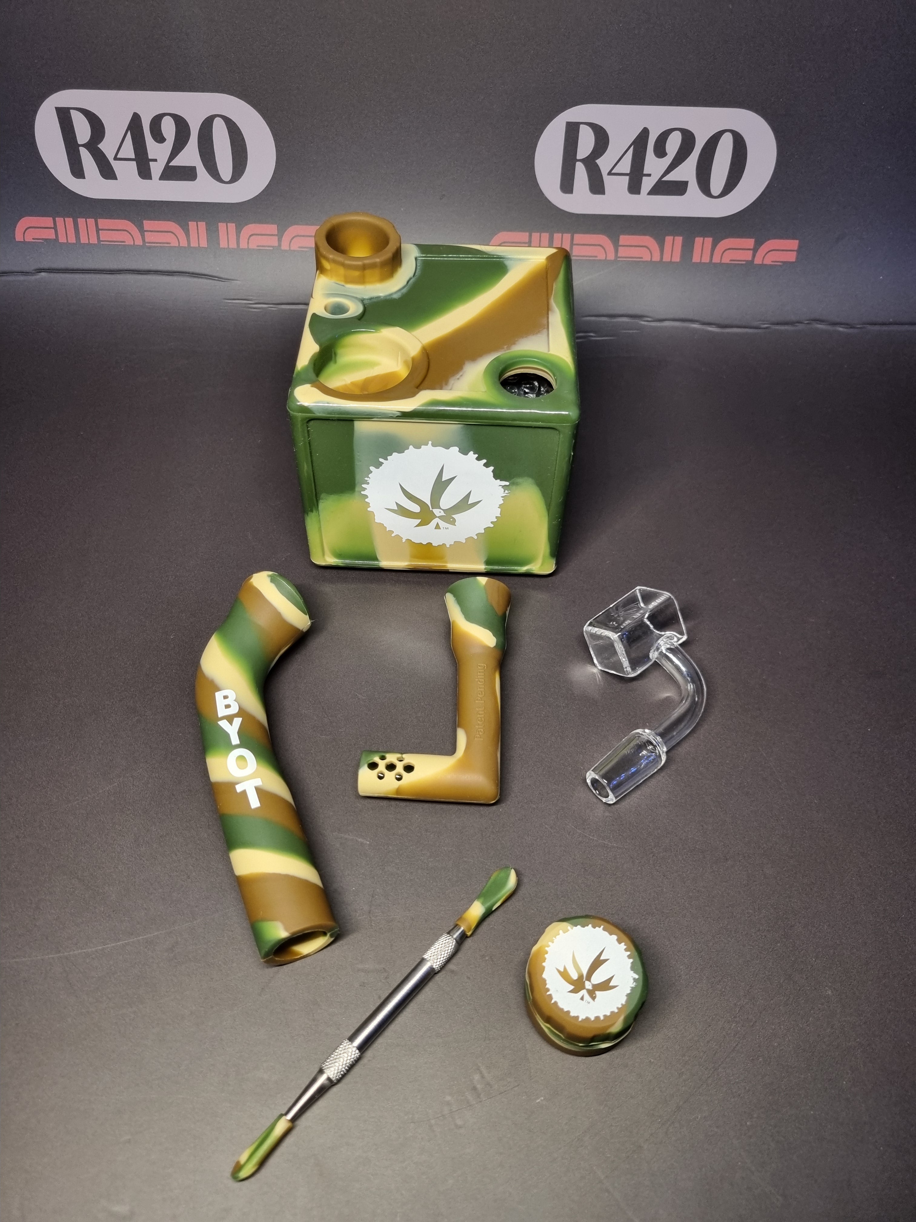 PieceMaker "Kube" Kamo Silicone Dab Rig / Bong - 19cm (Ø23mm)