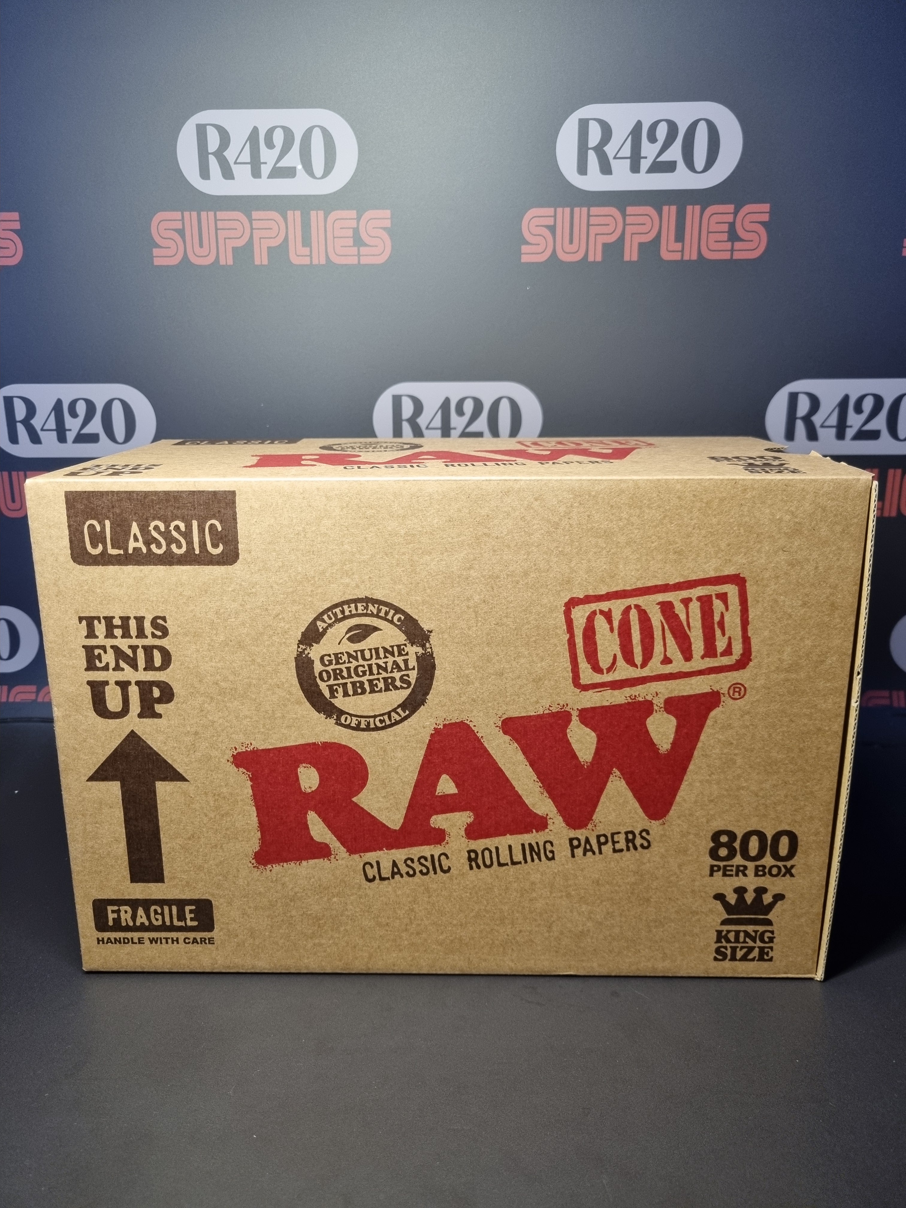 RAW Classic Kingsize Cones - 800 Box