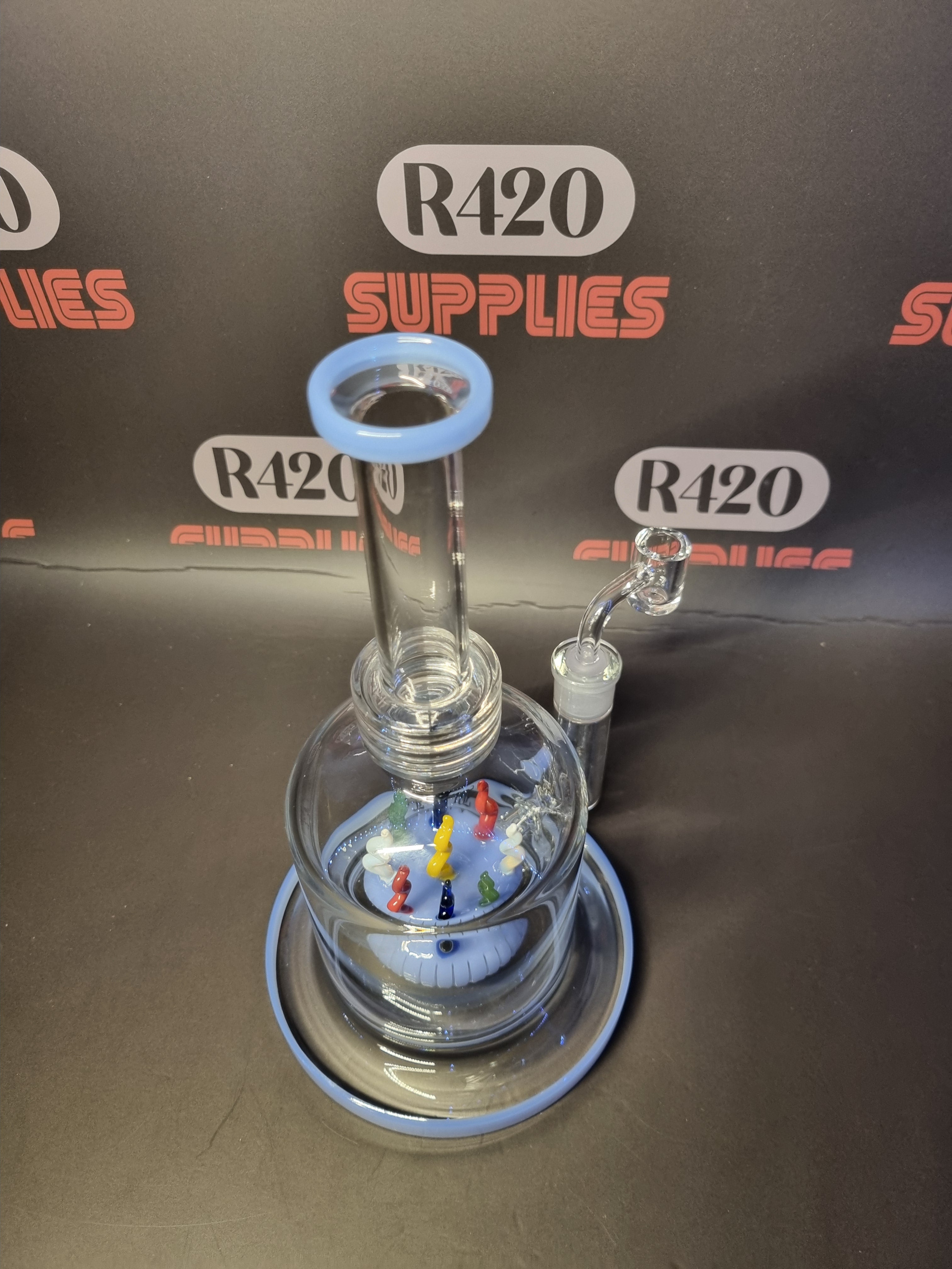 Black Leaf - Glass Dab Rig - H270mm - Coral Design