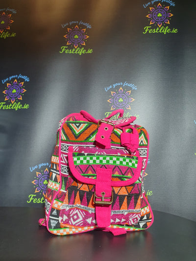 Jacquard Rugzak in Nepalese Stijl – Festival Roze