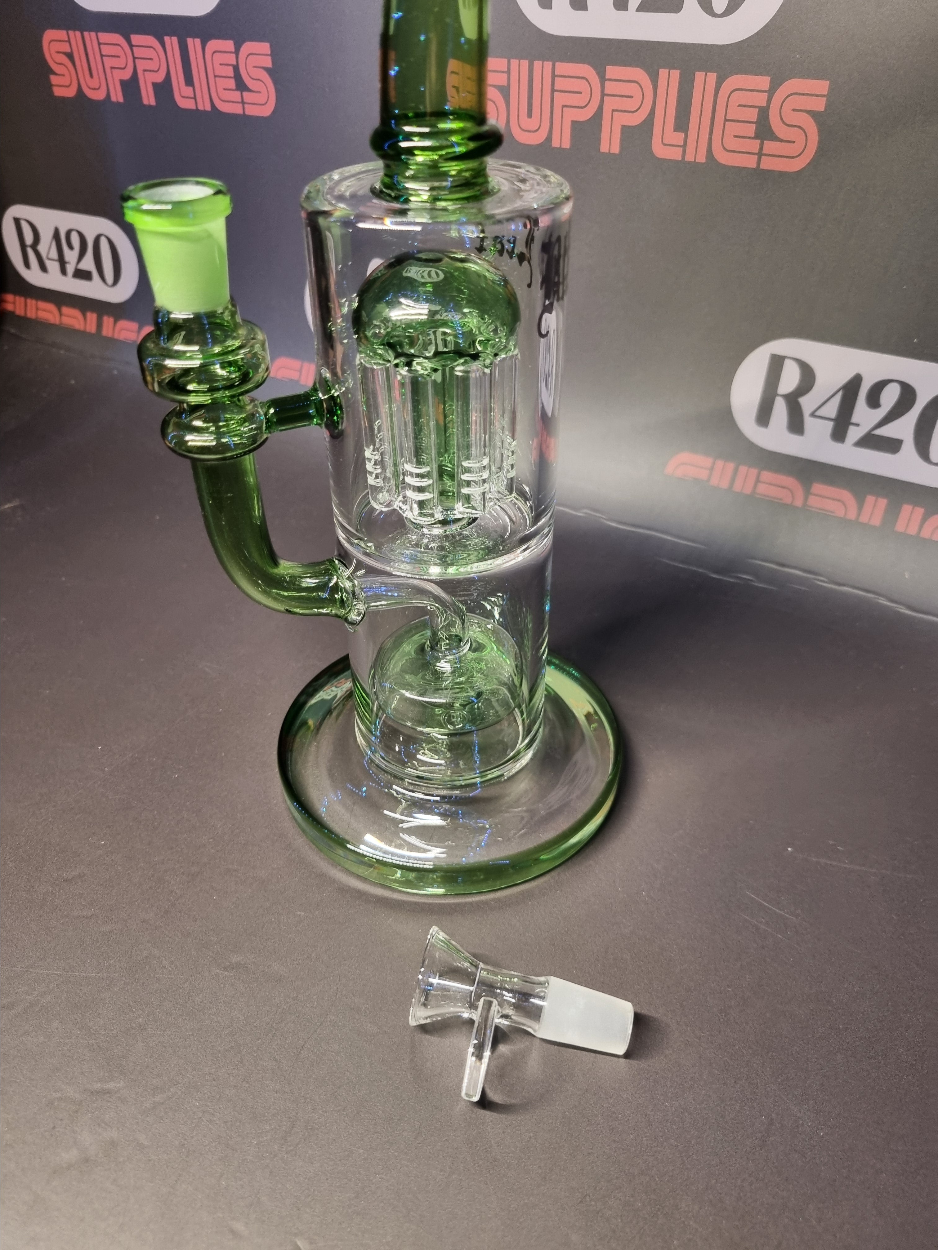 Black Leaf - Percolator Bong + Diffuser - H285mm - Green