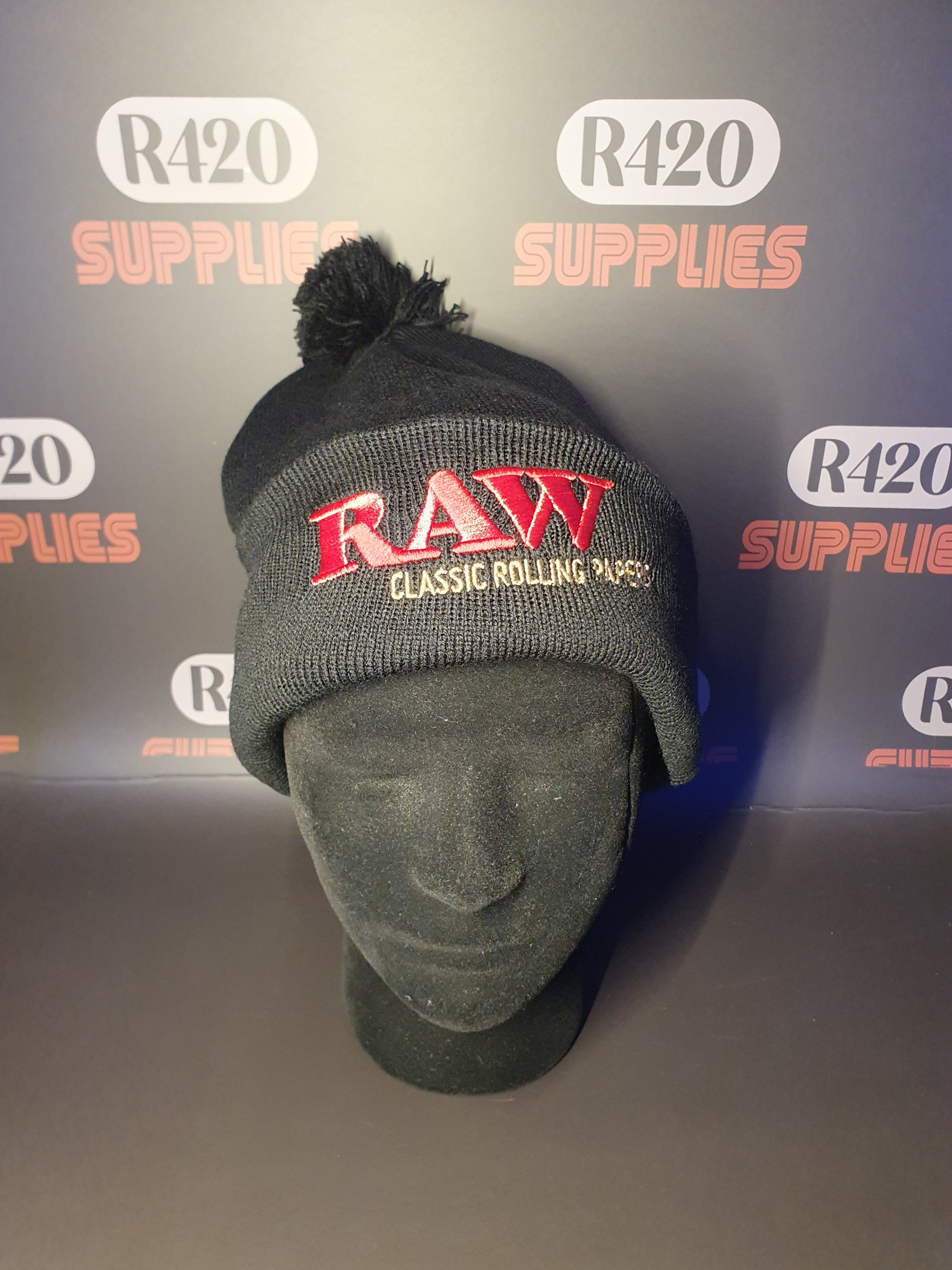 RAW X Rolling Papers Pompom Hat - Black