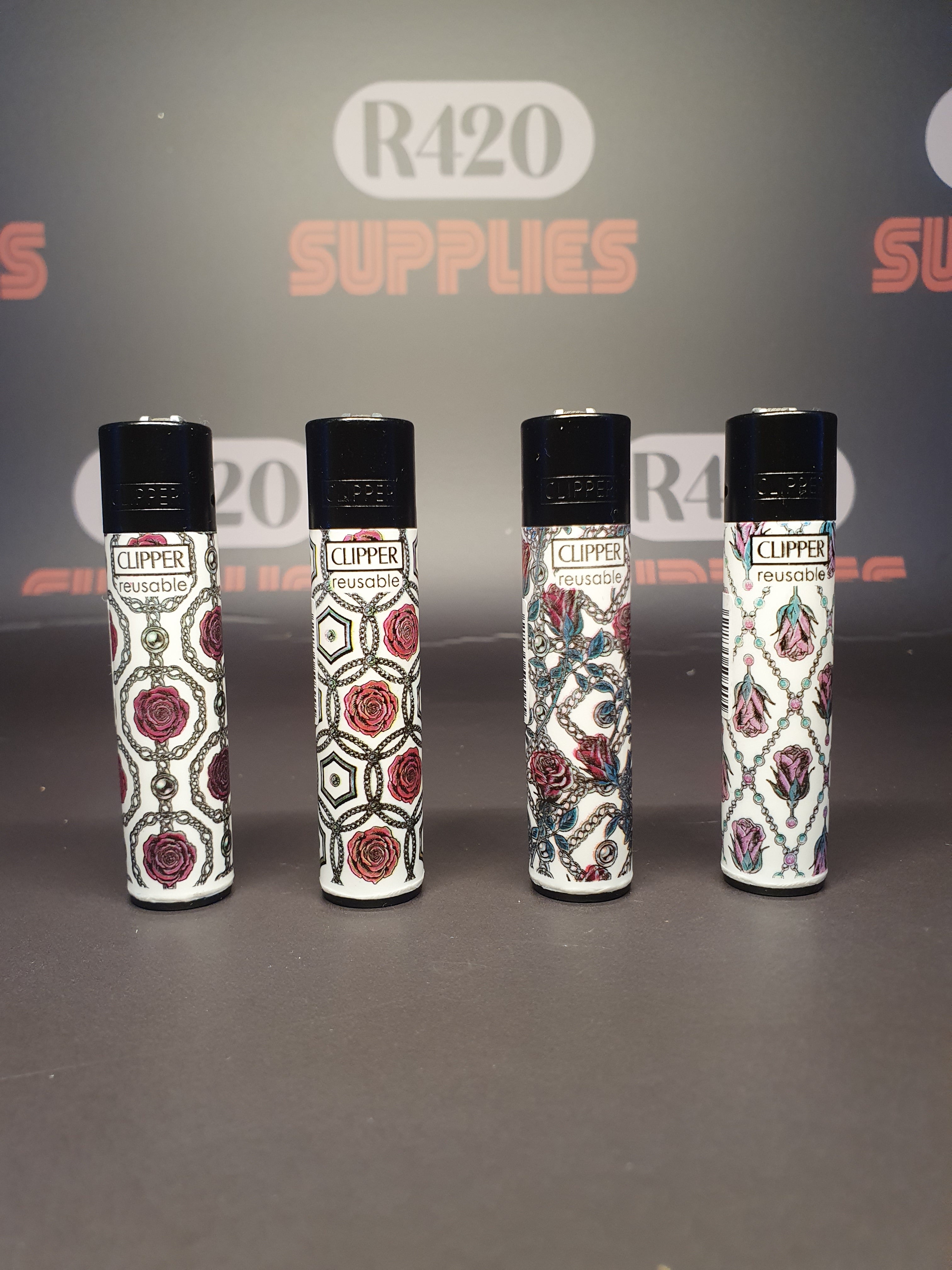 Clipper Lighter - Roses & Gold