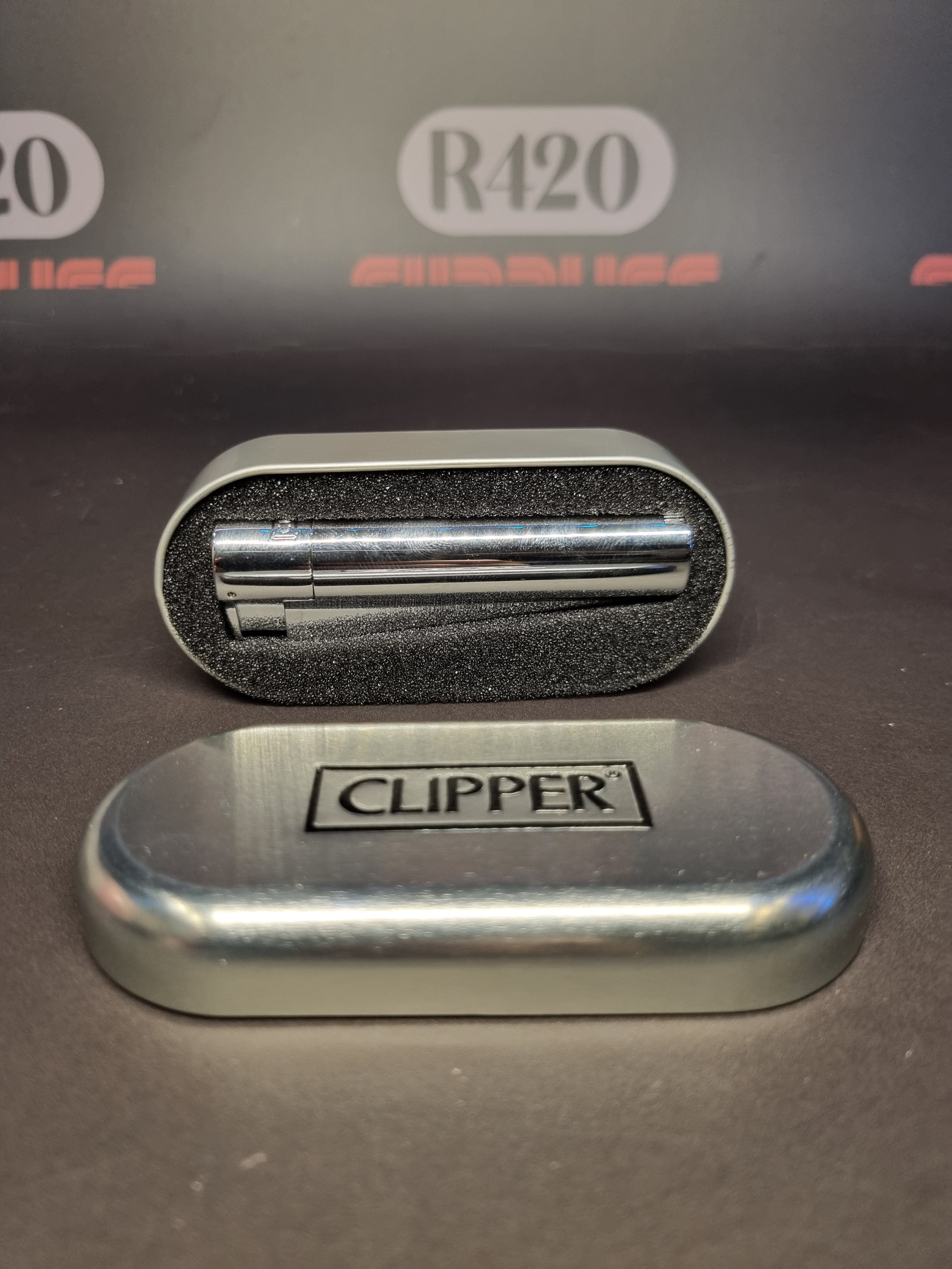 Metal Clipper Jet Lighter + Giftbox - Silver