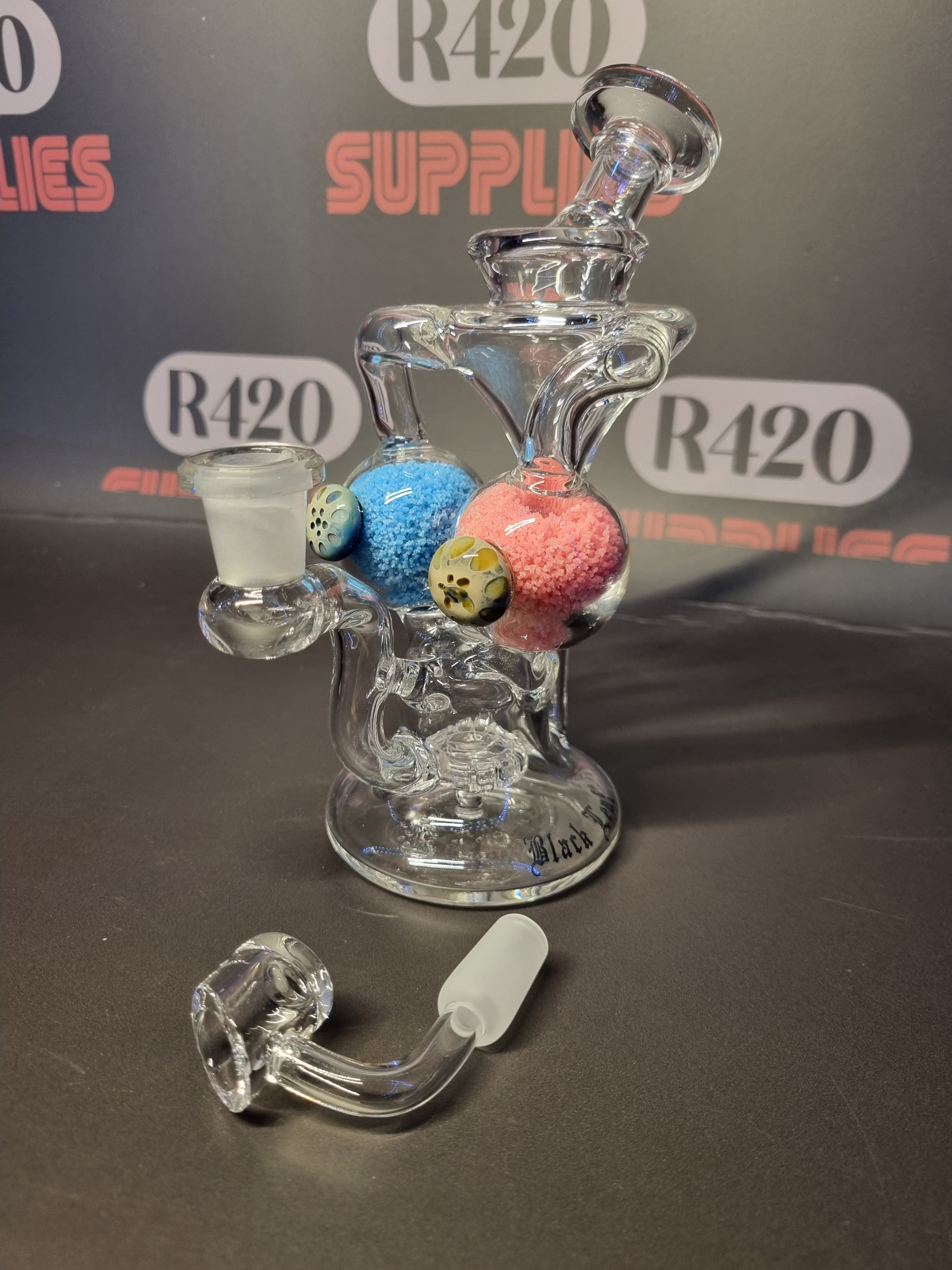 Black Leaf - Glass Dab Rig - H170mm - Glow In The Dark