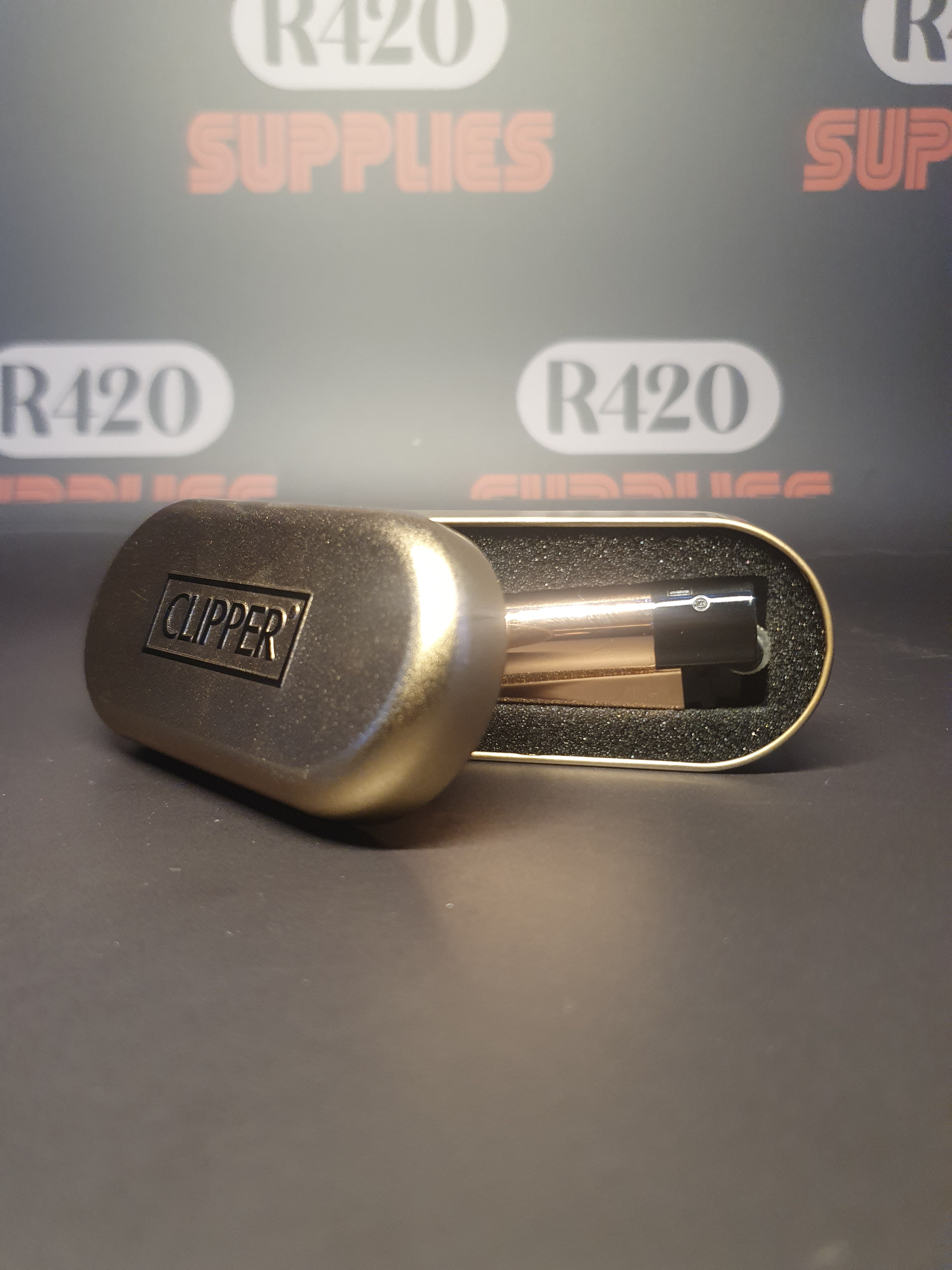 Metal Clipper Lighter + Giftbox - Rose Gold