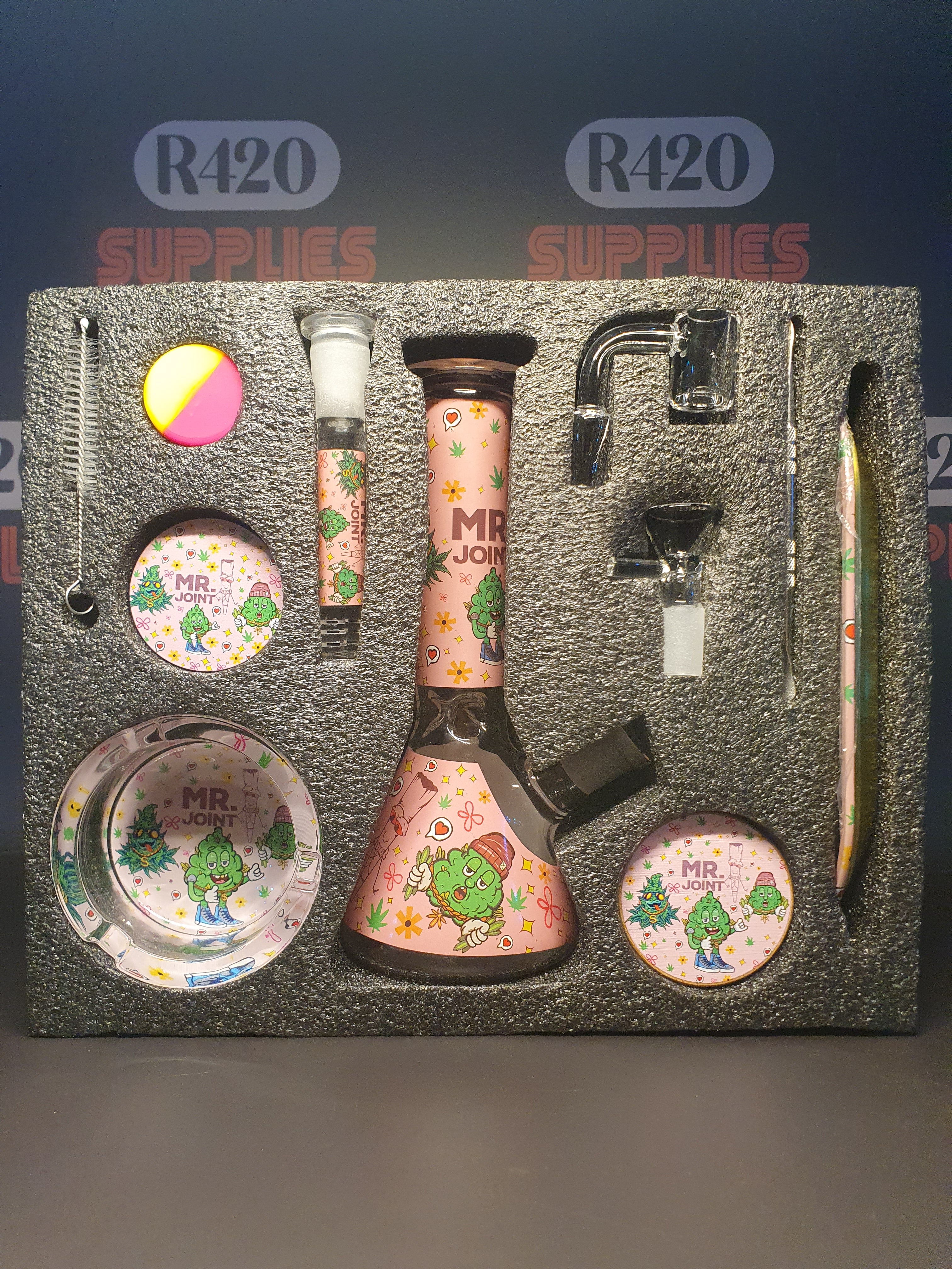 Pink 12 Piece Glass Bong Giftset