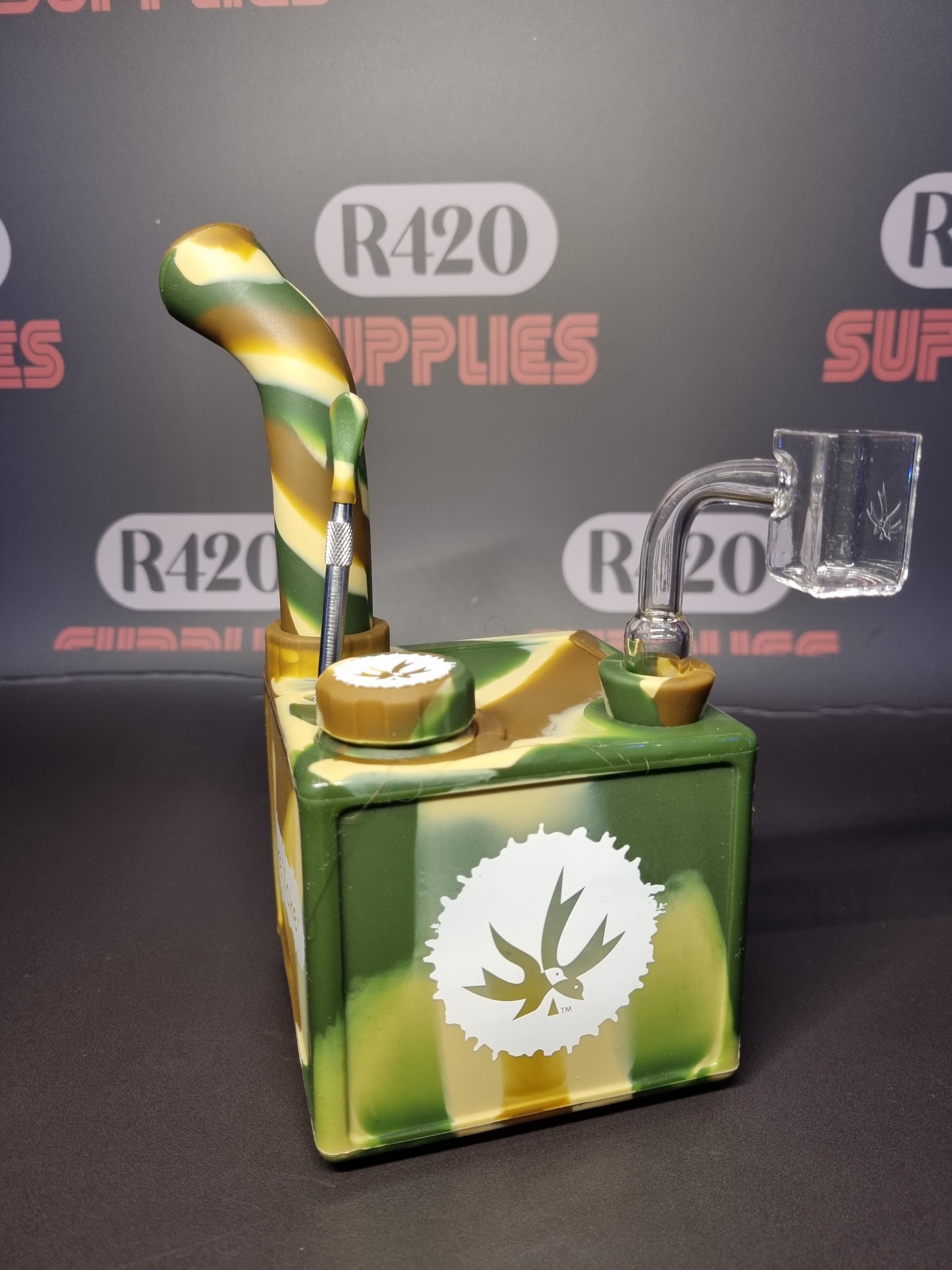 PieceMaker "Kube" Kamo Silicone Dab Rig / Bong - 19cm (Ø23mm)