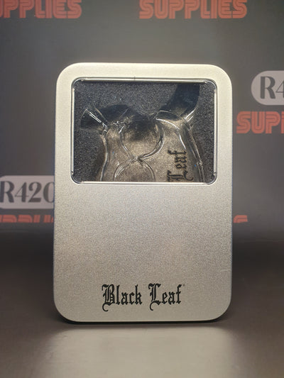 Black Leaf - Knuckle Duster Pipe / Joint Holder - Clear Glass