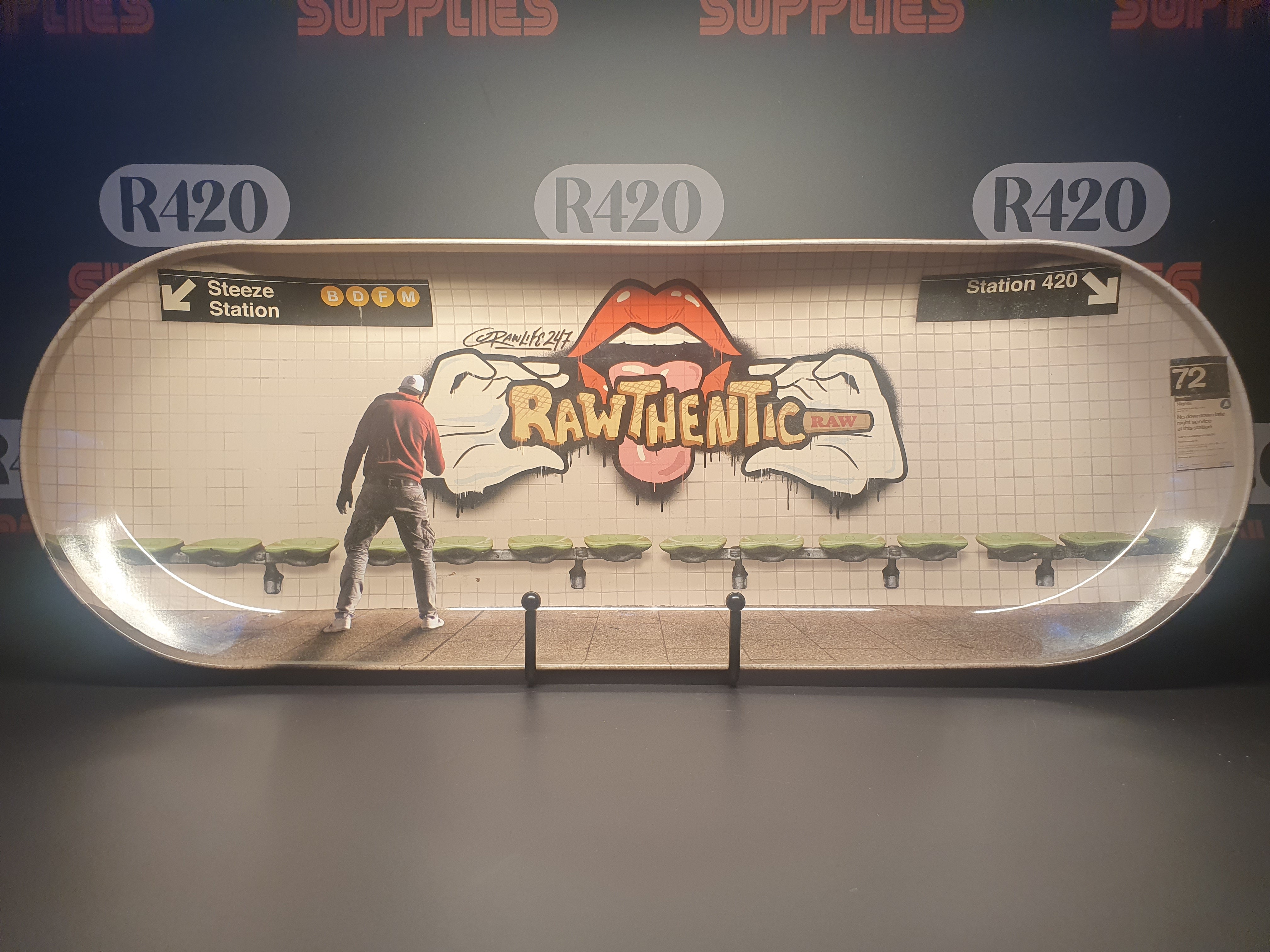 RAW Metal Skate Deck Rolling Tray - Graffiti 2