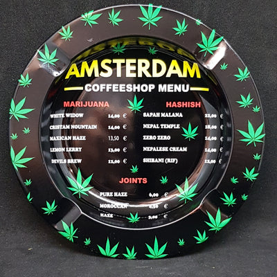 Amsterdam Coffeeshop Menu - Metal Ashtray
