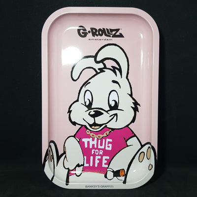 Banksy "Thug for Life" Pink Rolling Tray - Small