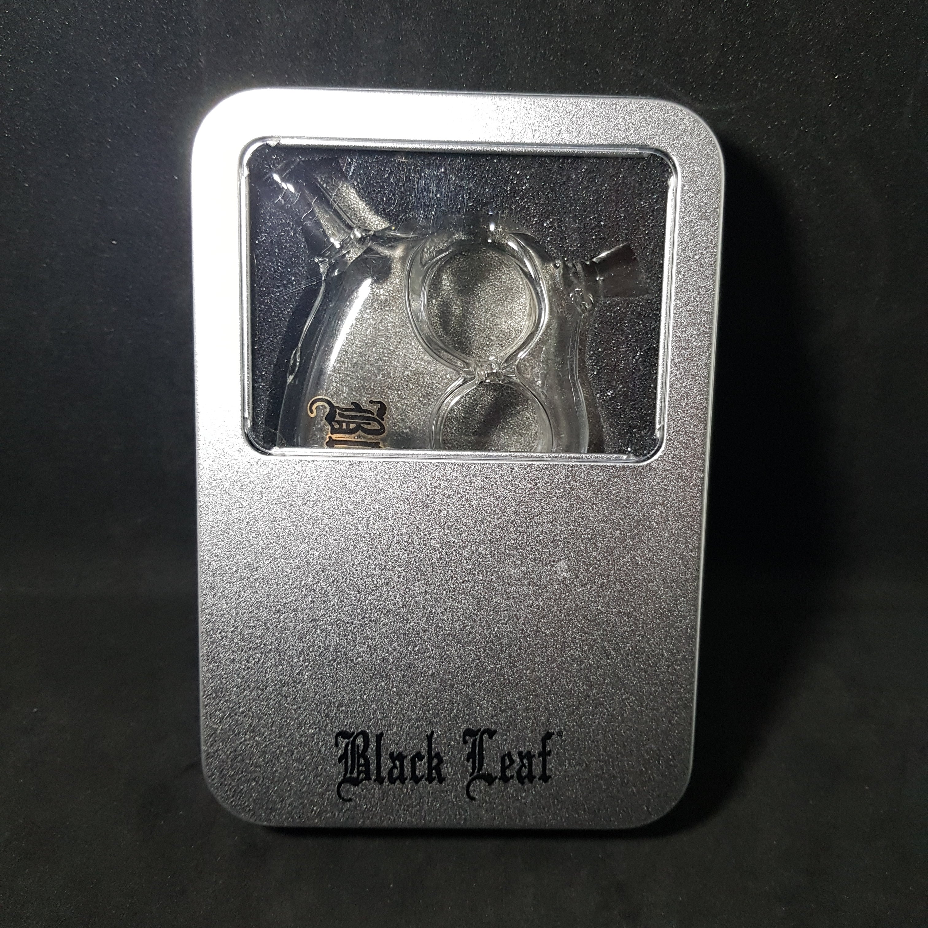 Black Leaf - Knuckle Duster Pipe / Joint Holder - Clear Glass