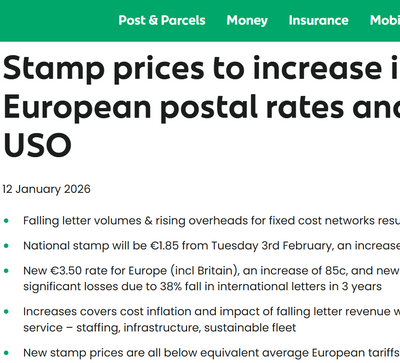 Postage Rates Increase