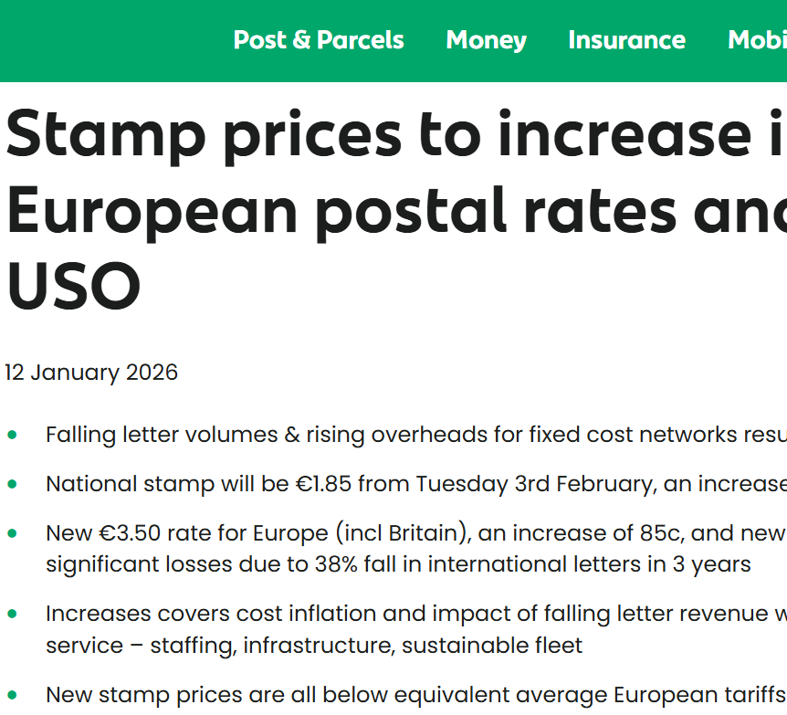Postage Rates Increase