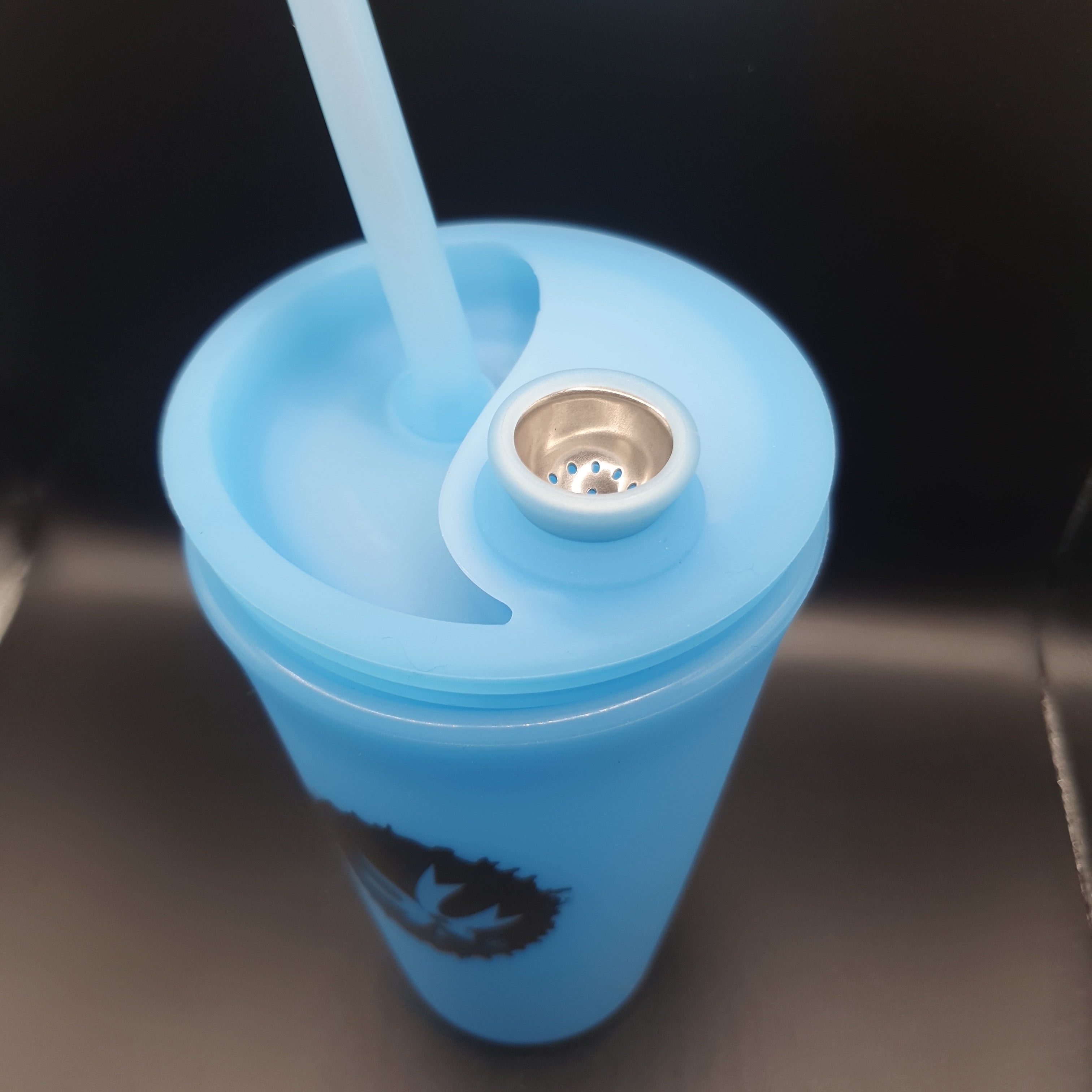 PieceMaker "Kommuter with Silipint" Cup Bong - Blue - H160mm