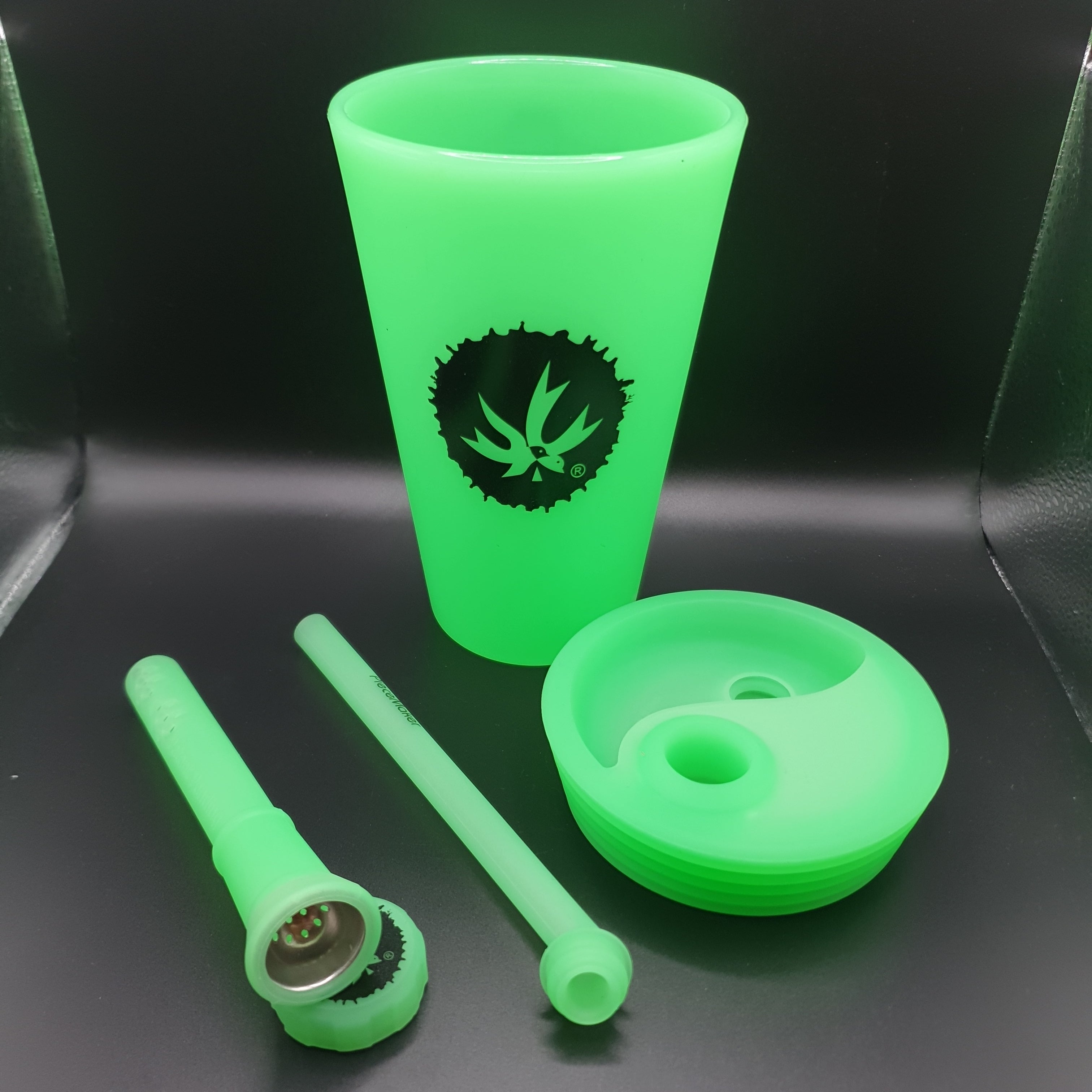 PieceMaker "Kommuter with Silipint" Cup Bong - Green - H160mm