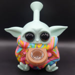Baby Yoda Shaped Silicone Bong - 135mm - Multi-Colour Robe
