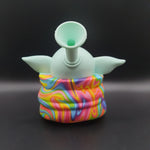 Baby Yoda Shaped Silicone Bong - 135mm - Multi-Colour Robe