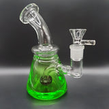 Green Bubbler - H:17cm - SG:14.5mm - 22mm Thick Base